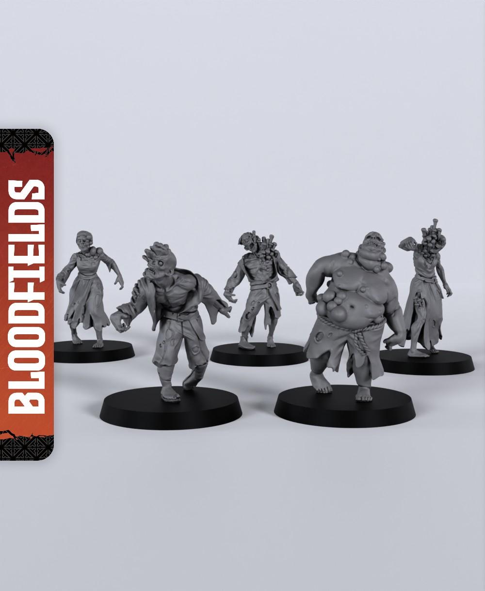 Shroom Zombies - With Free Dragon Warhammer - 5e DnD Inspired for RPG and Wargamers 3d model