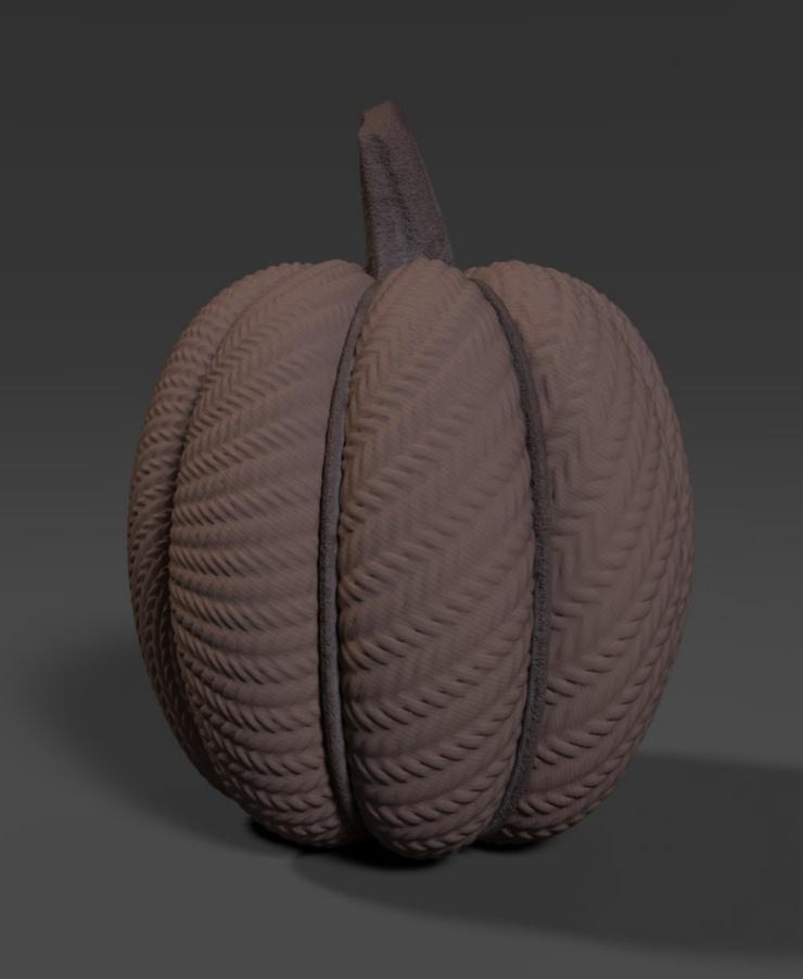 Knitted Pumpkin Tall (+Hollow Lid Version) 3d model