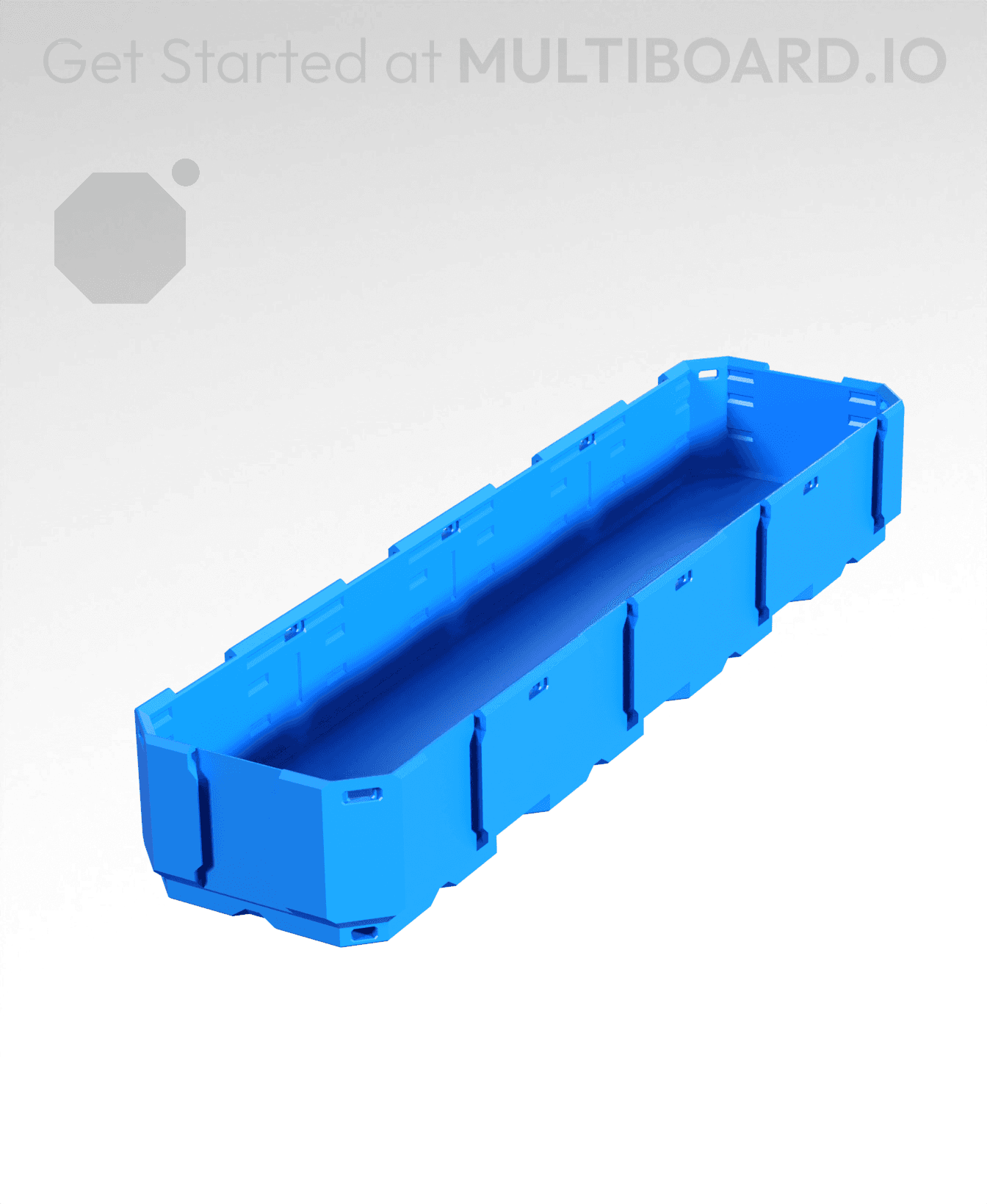 1x4x0.5 - Full Multipoint Rail - Multibin Shell 3d model