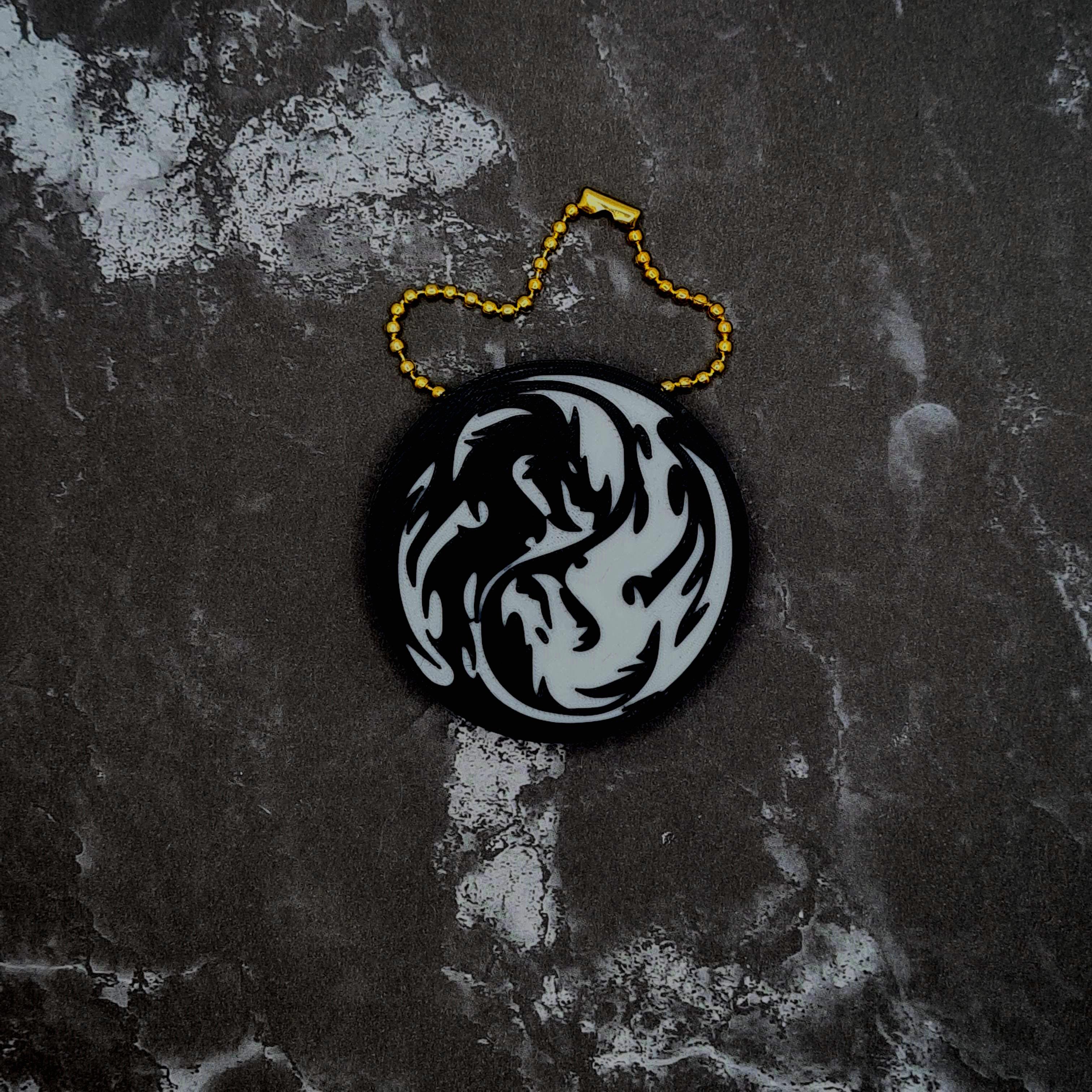 Dragon Yin Yang Keychain 3d model