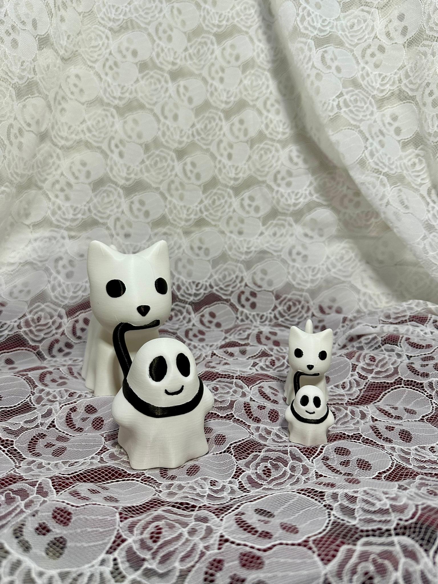 Dog and Cat Walking Ghost Halloween Decor 3d model