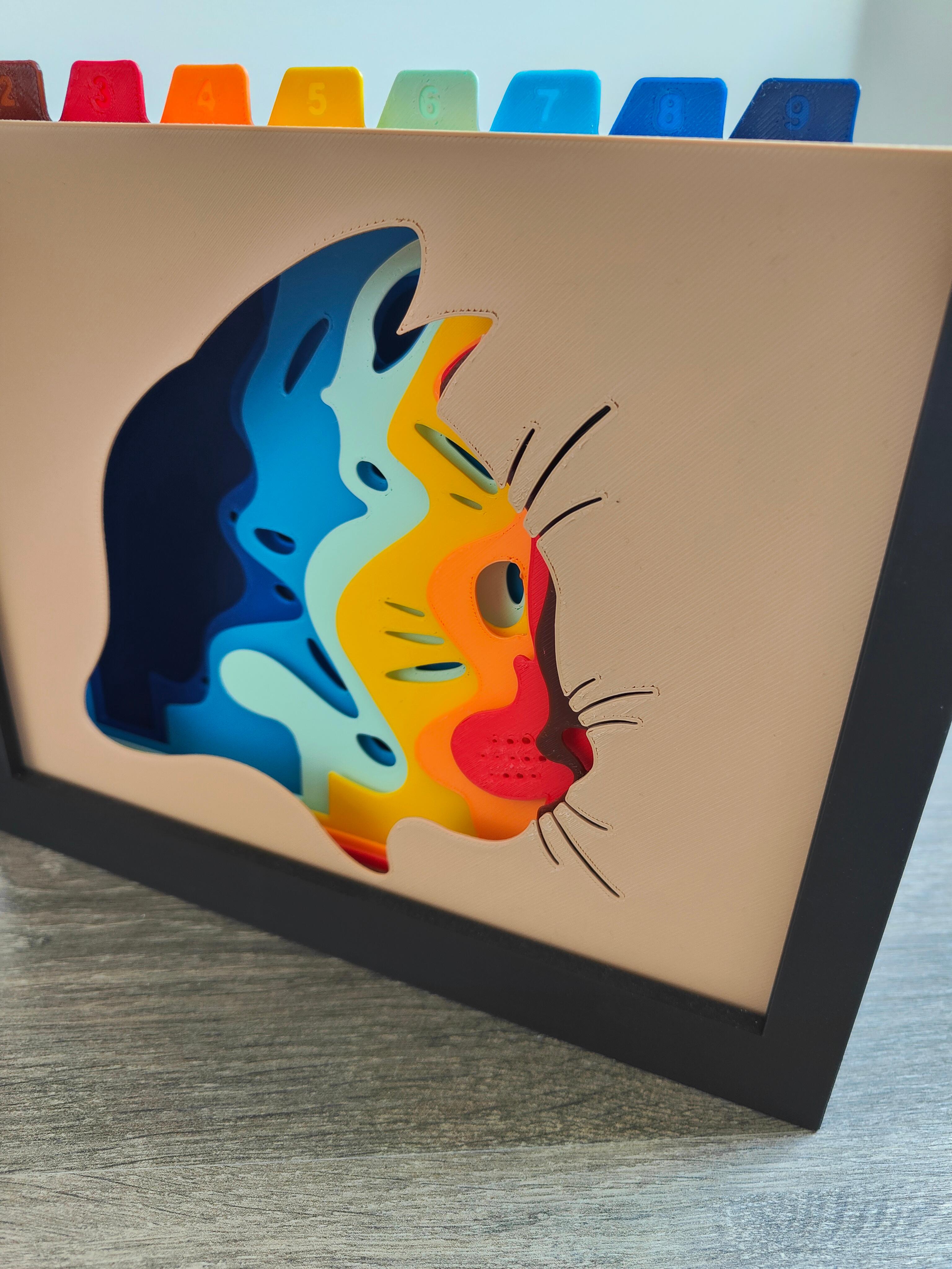 Cat Shadow Box by TheCraftyMaker 3d model
