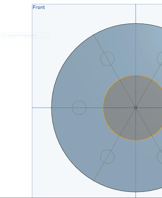 Générateur triphasé - Voici ci-joint les dimensions utiles à la réalisation de notre "Porte bobine", voici l'extrude 2
Extrude du cercle central.
-Extrude à travers tout - 3d model