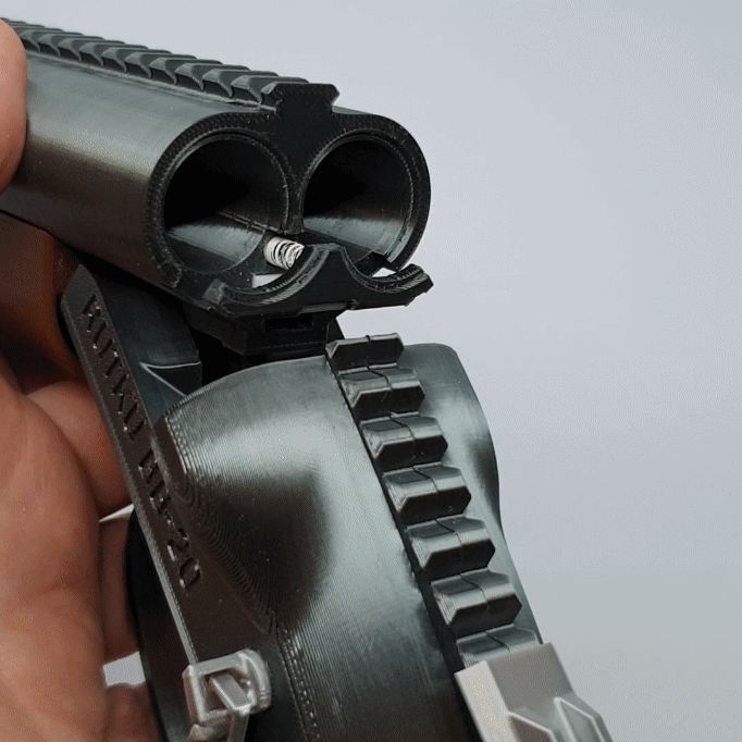 Rutku BB-20 — Fully 3D-printable airsoft shotgun with shells 3d model