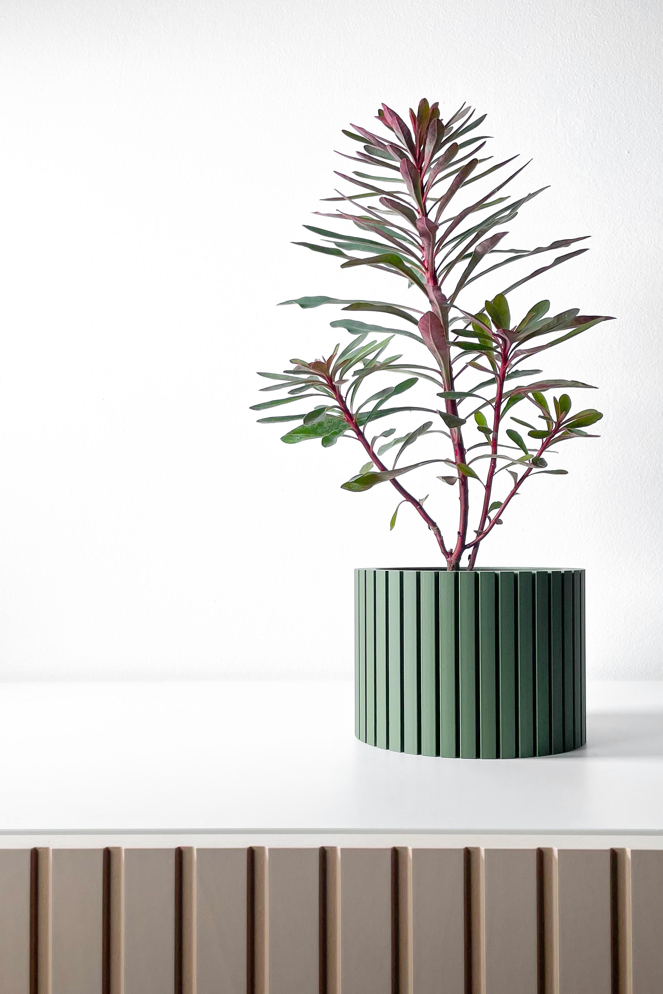 The Zelno Planter Pot with Drainage Tray & Stand Included | Modern and Unique Home Decor 3d model