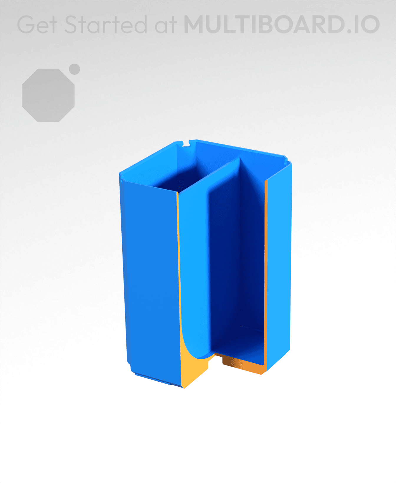 1x1x1.5 - Curved - Double Divided Bin - Multibin Insert 3d model