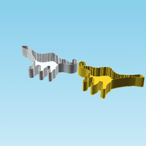 Dinosaur Icon 00D5, nestable box (v2) 3d model