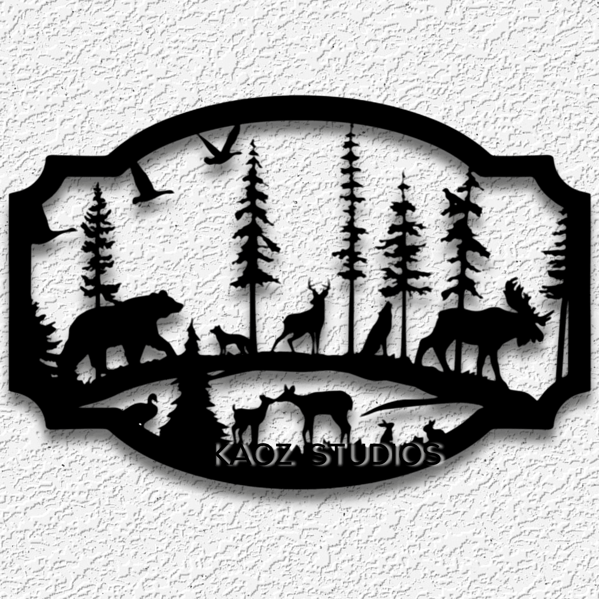 forest wall art mountain scenery wall decor cabin decoration 3d model