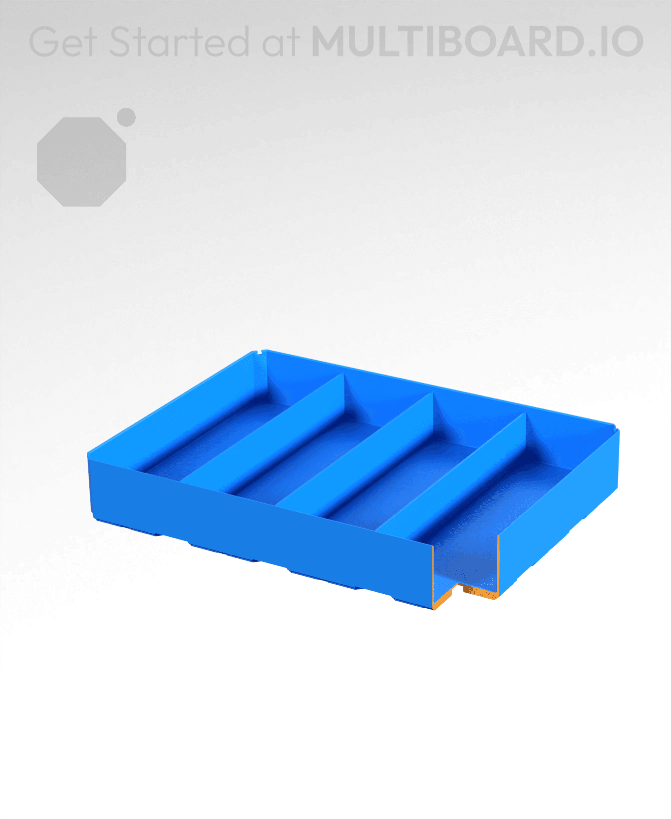 4x3x0.75 - Divided Bin - Multibin Insert 3d model