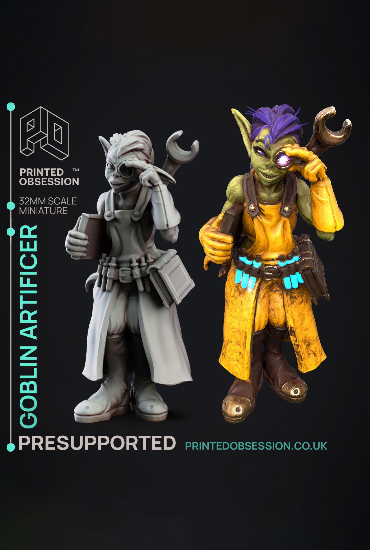Technical Goblin - Goblin Brewers - PRESUPPORTED - Illustrated and Stats - 32mm scale			 3d model