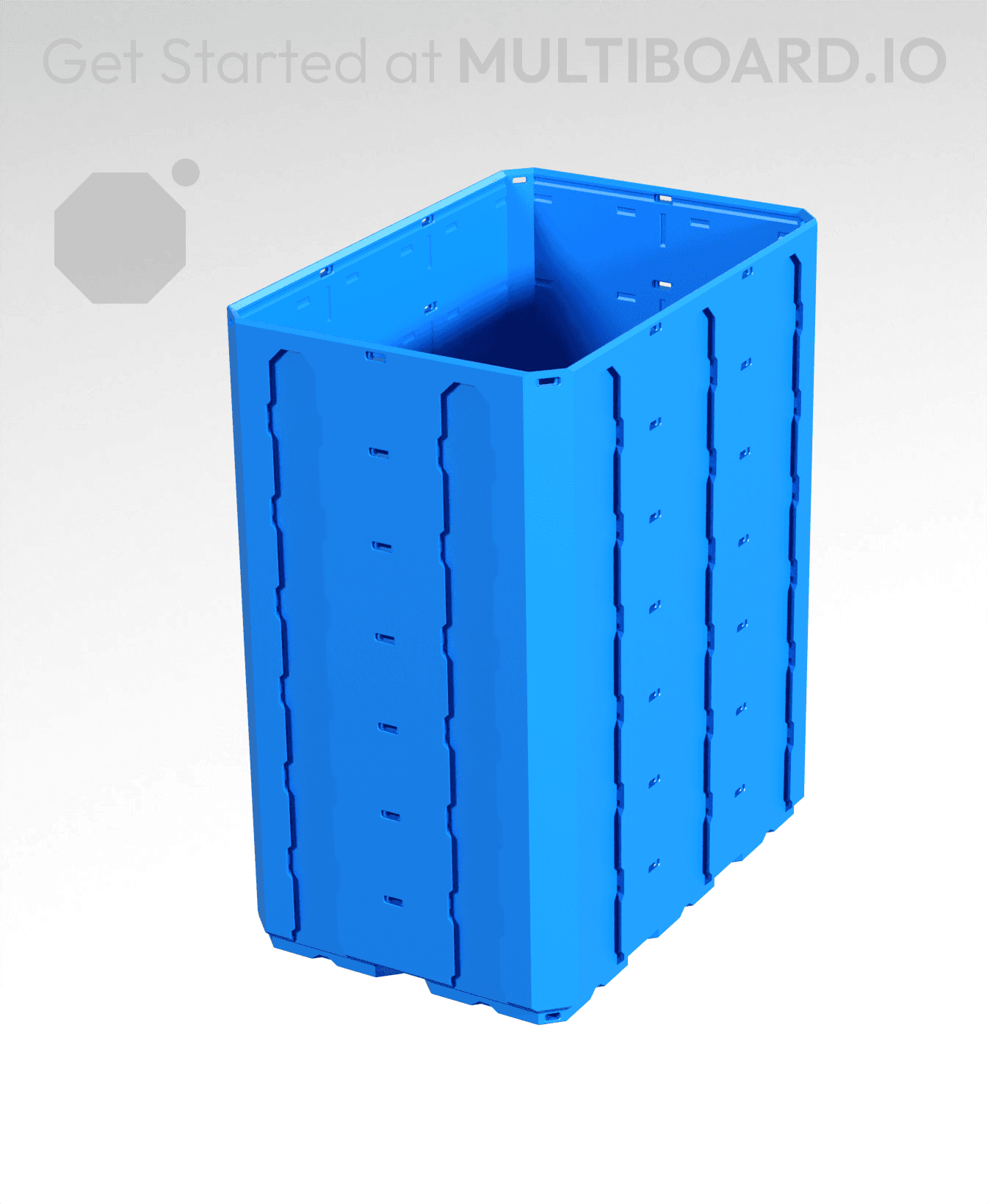 2x3x3.5 - Topped Multipoint Rail - Multibin Shell 3d model