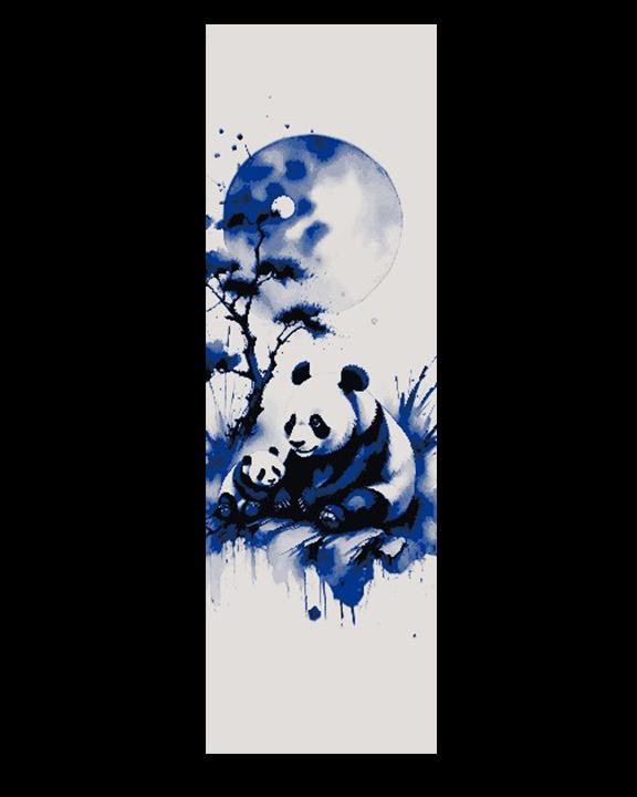 The peace loving panda basking in the Moonlight Ink painting - Set ob Bookmarks 3d model