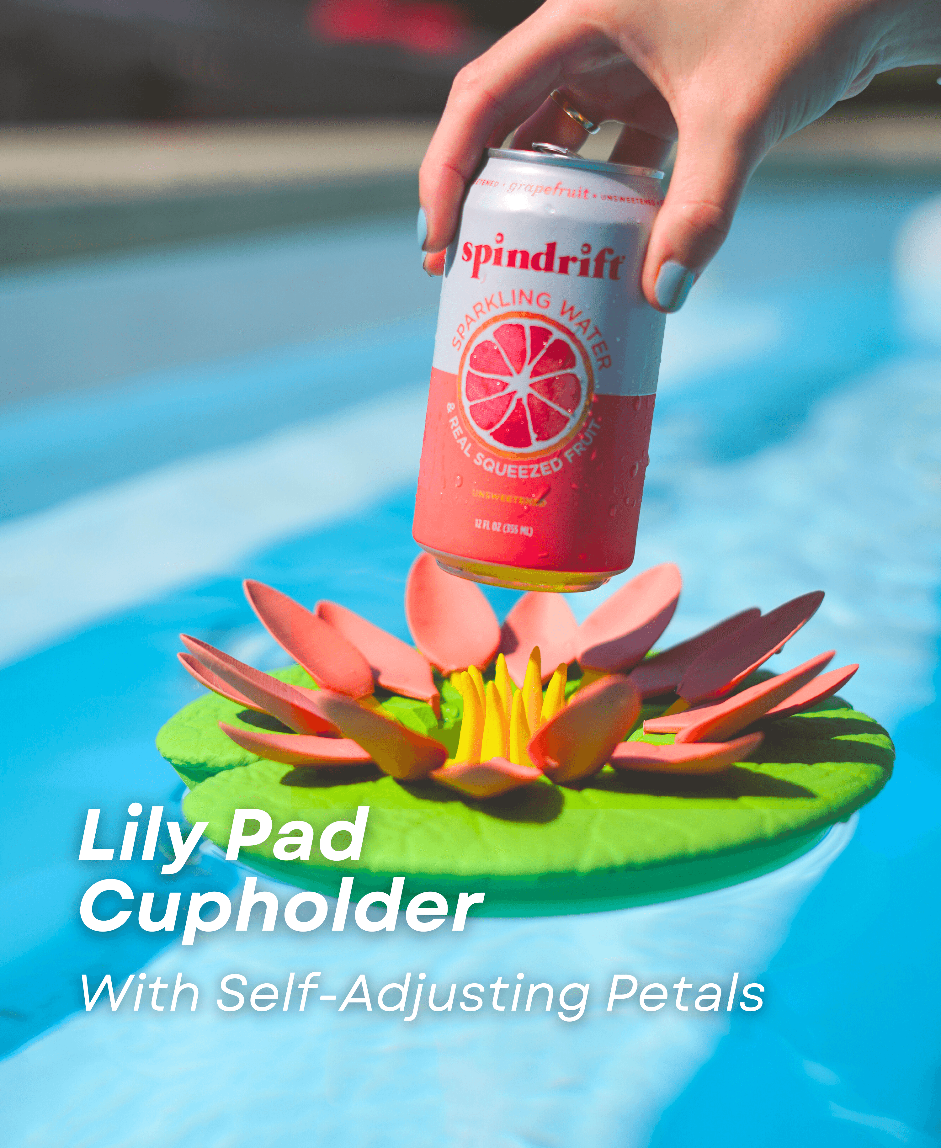 Lily Pad Cupholder - Pool Can Holder with Self Adjusting petals 3d model