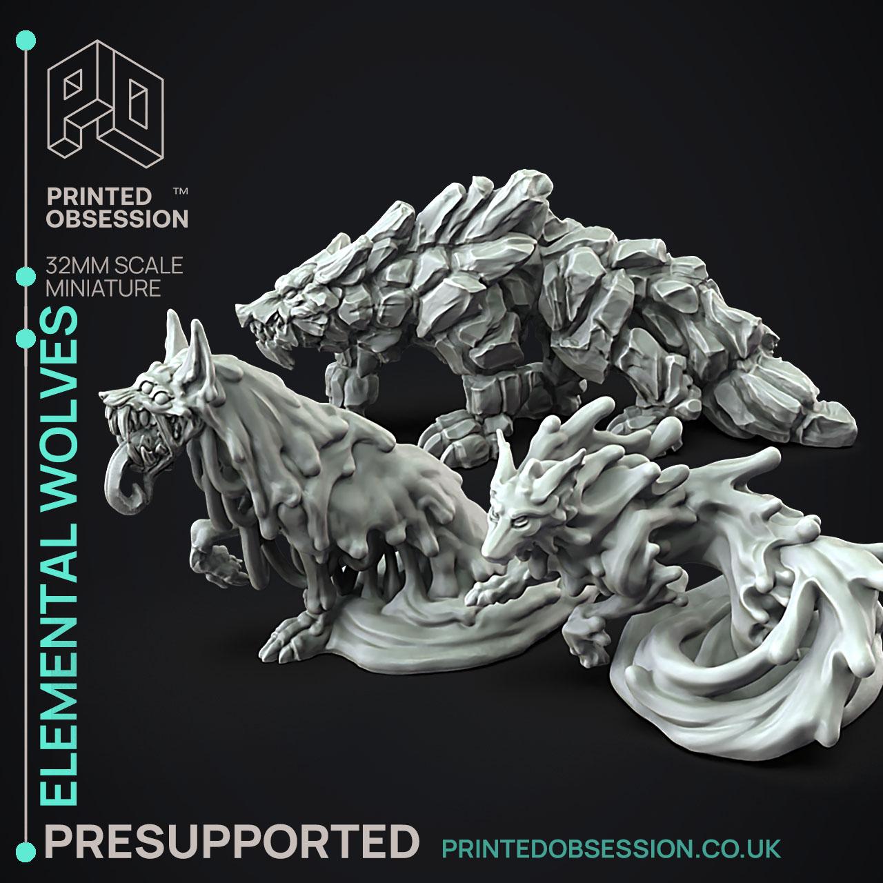 Free Elemental Wolves Collection  3d model