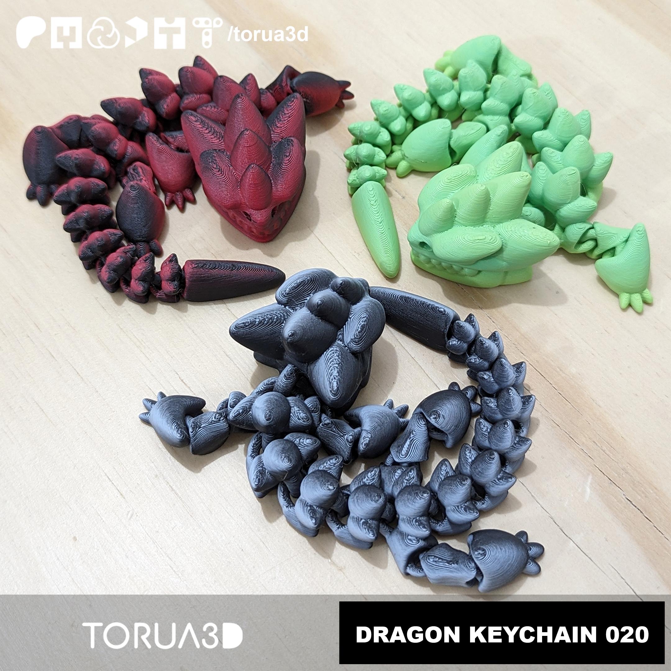 Articulated Dragon Keychain 020 3d model