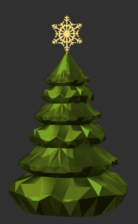 Easy Print: Christmas Tree-Snowflake Top 3d model