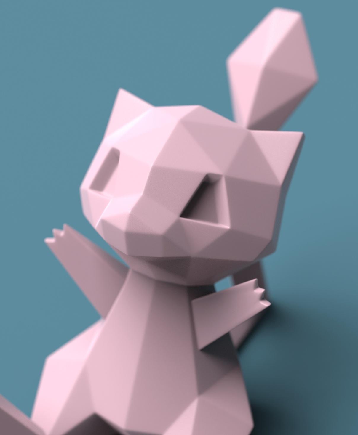 Low-poly Mew 3d model