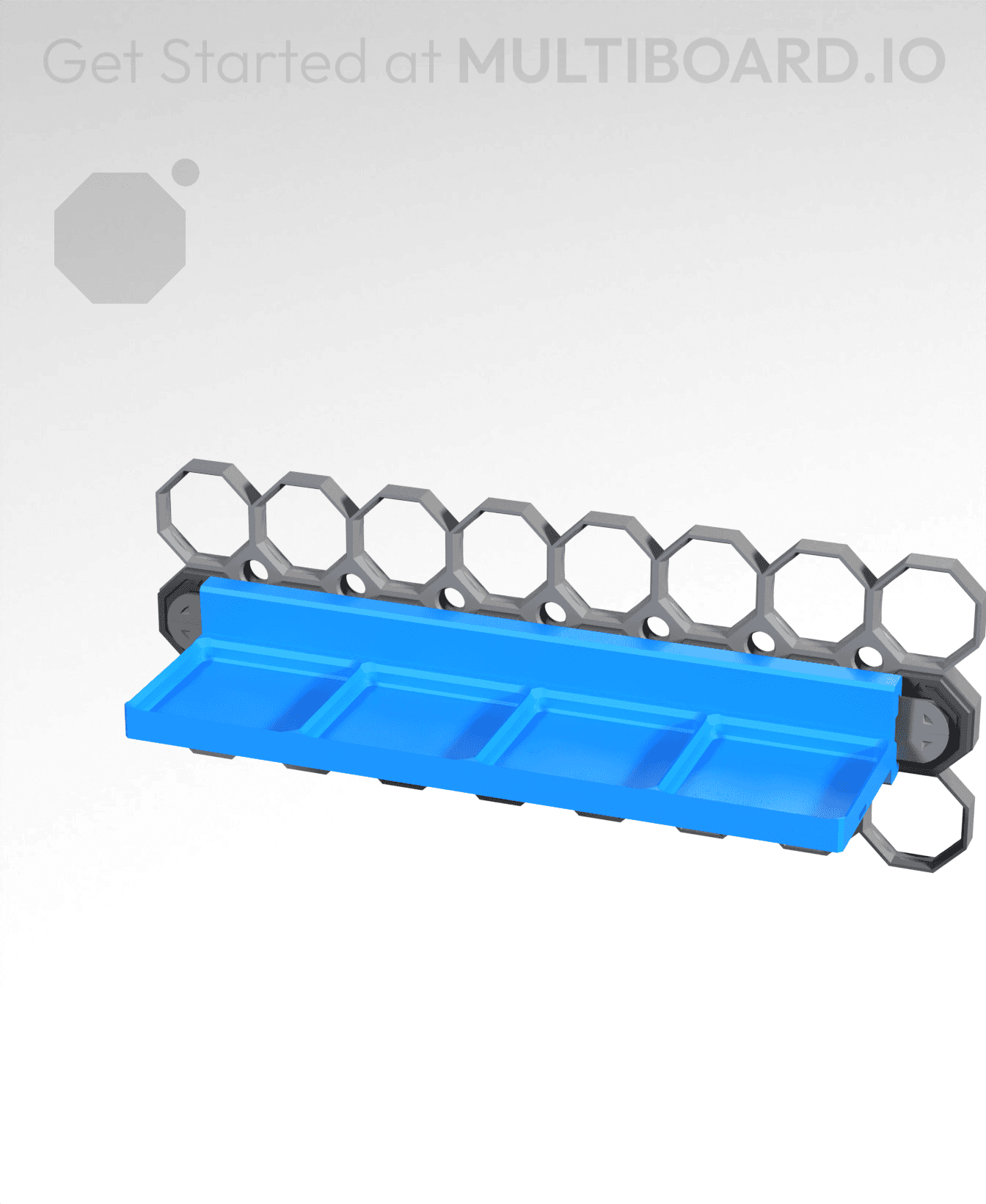 4x1 - Gridfinity Shelf - Rail Slider 3d model