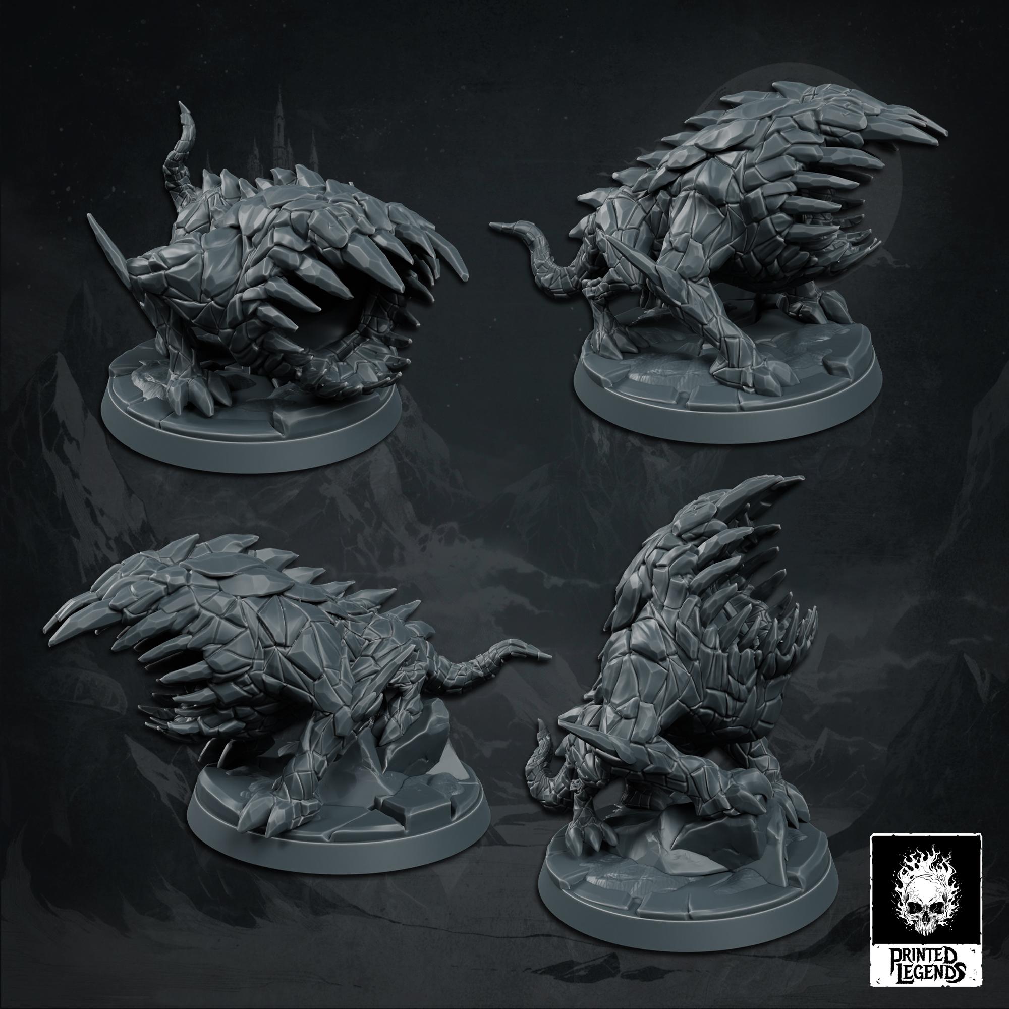 Rime Hounds x4 (40mm Bases) 3d model