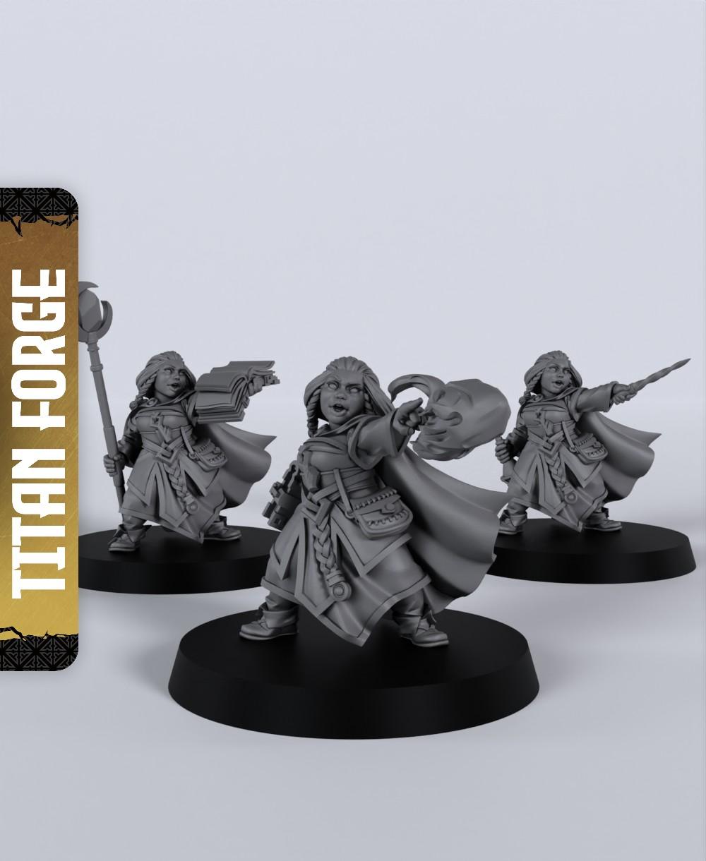 Dwarf Female Wizard - With Free Dragon Warhammer - 5e DnD Inspired for RPG and Wargamers 3d model