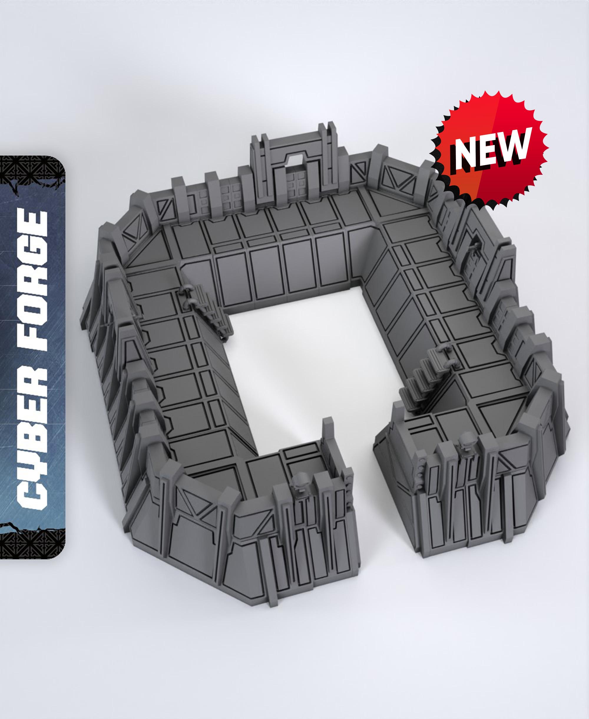 Terrain Five for Forthy - With Free Cyberpunk Warhammer - 40k Sci-Fi Gift Ideas for RPG and Wargamer 3d model