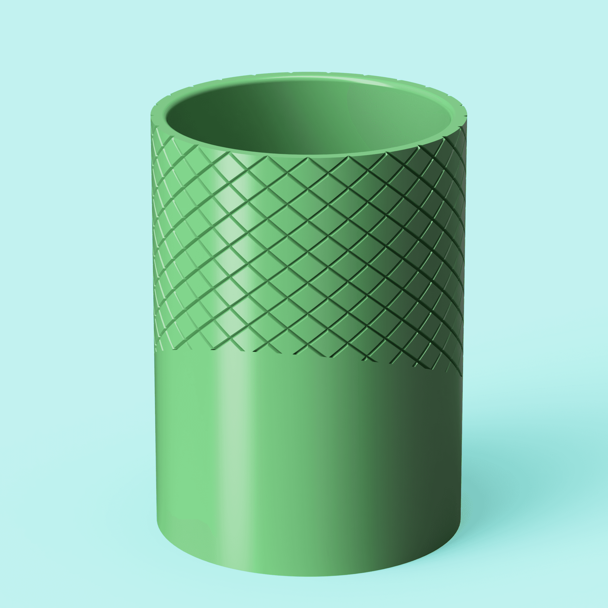 Knurling Pen Cup 3d model