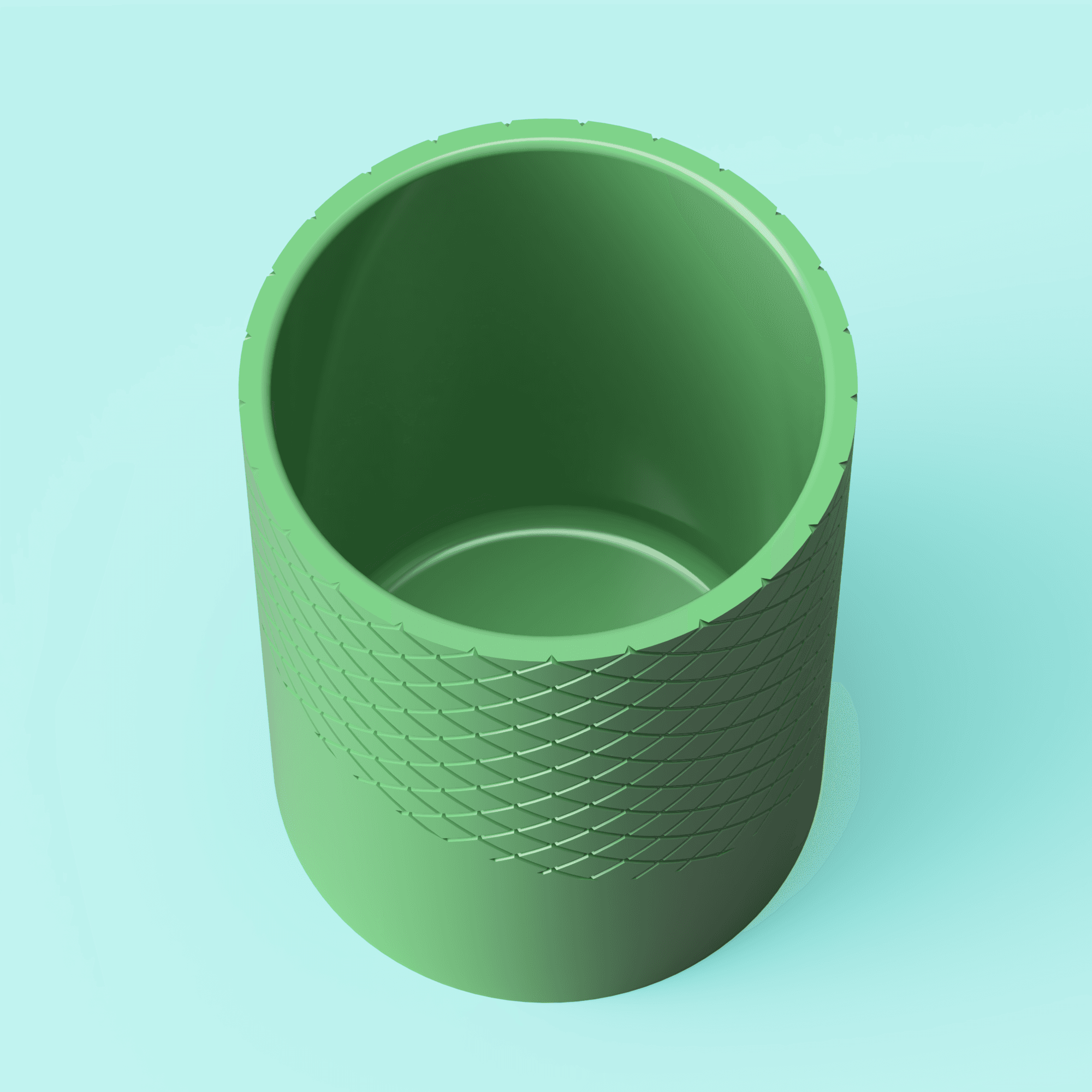 Knurling Pen Cup 3d model