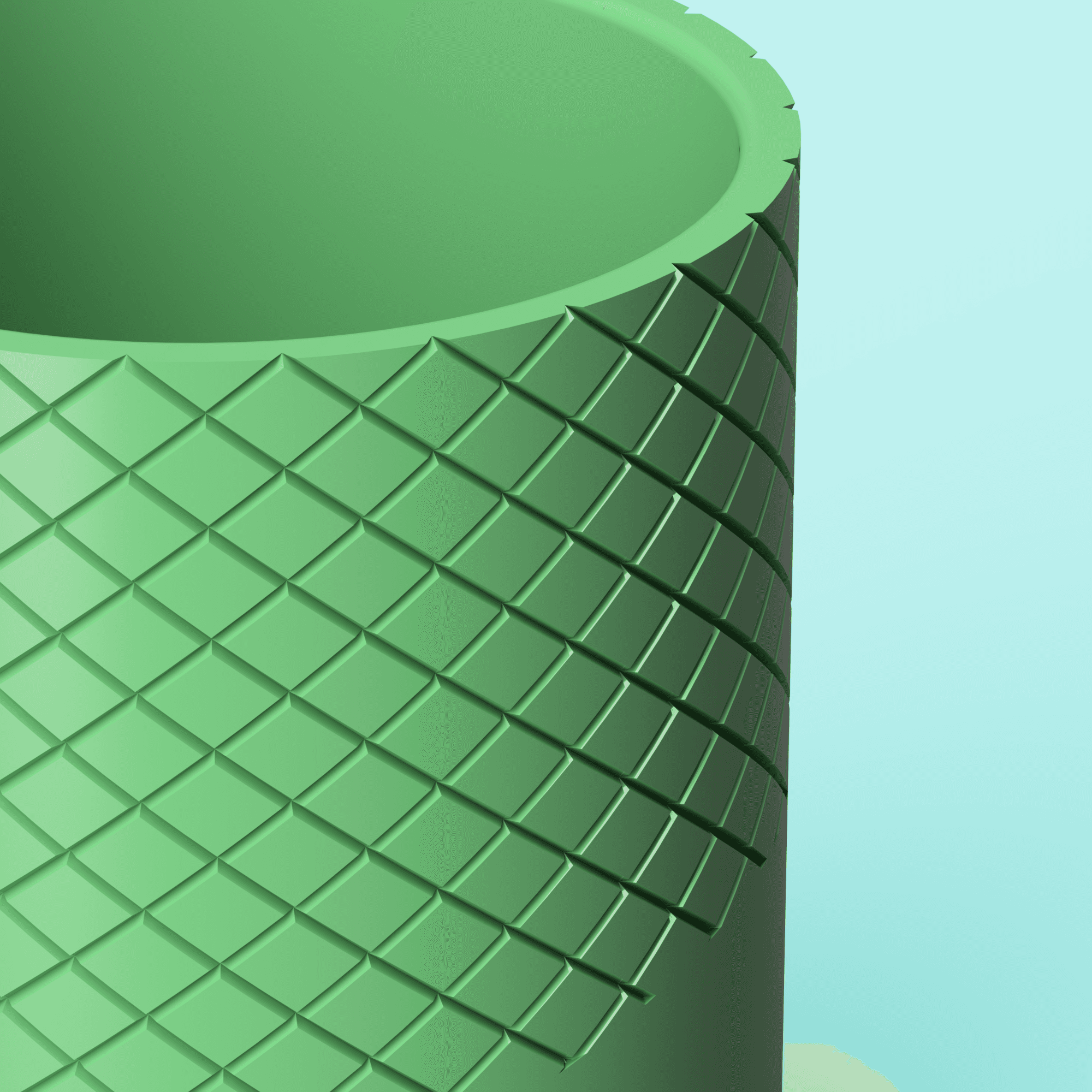 Knurling Pen Cup 3d model