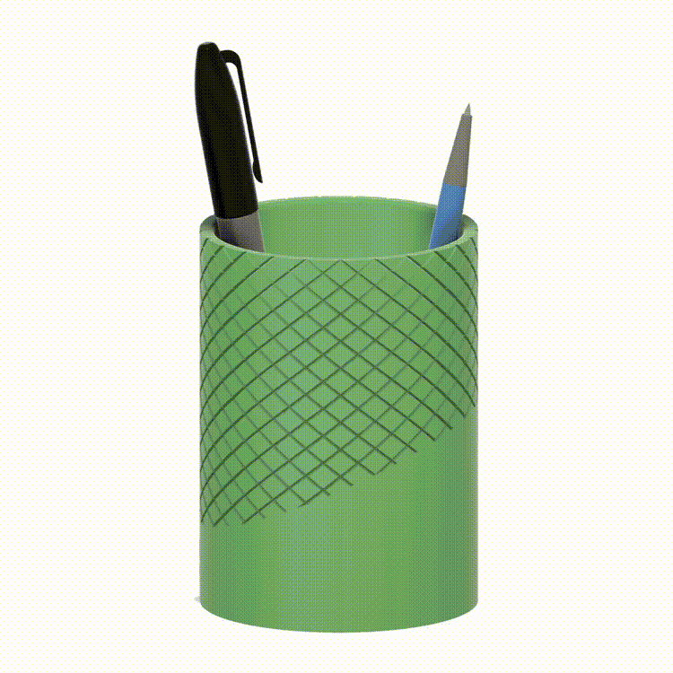 Knurling Pen Cup 3d model