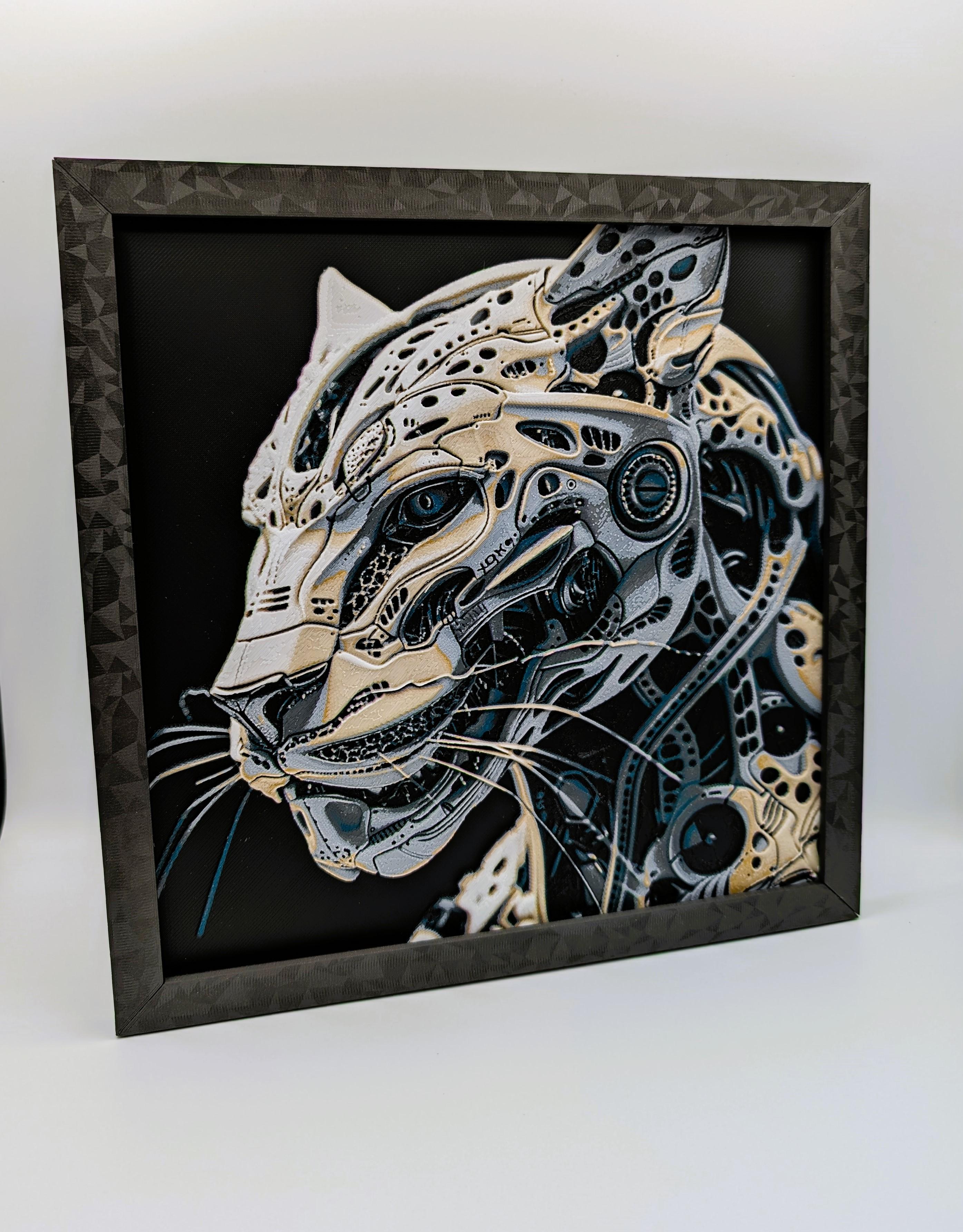 Electric Leopard - Hueforge Print 3d model