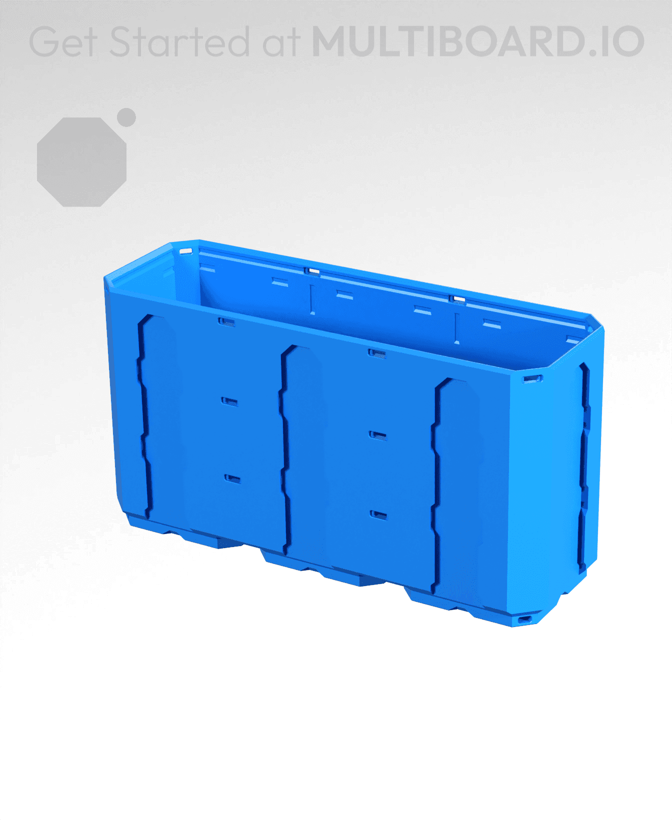 3x1x1.5 - Topped Multipoint Rail - Multibin Shell 3d model