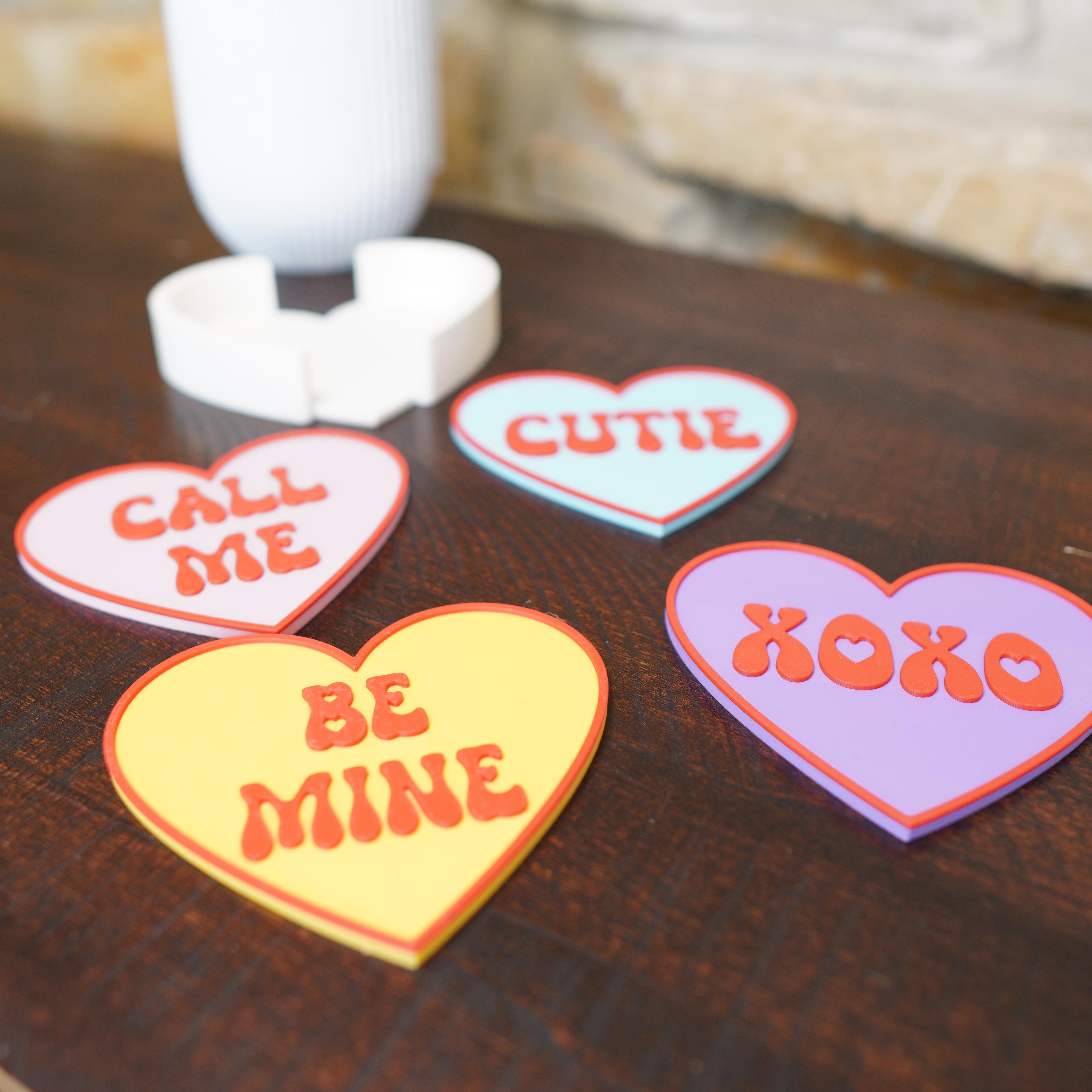 Valentine's Day Drink Coasters 3d model