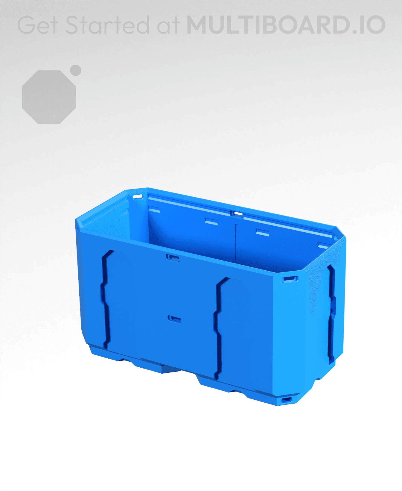 2x1x1 - Topped Multipoint Rail - Multibin Shell 3d model