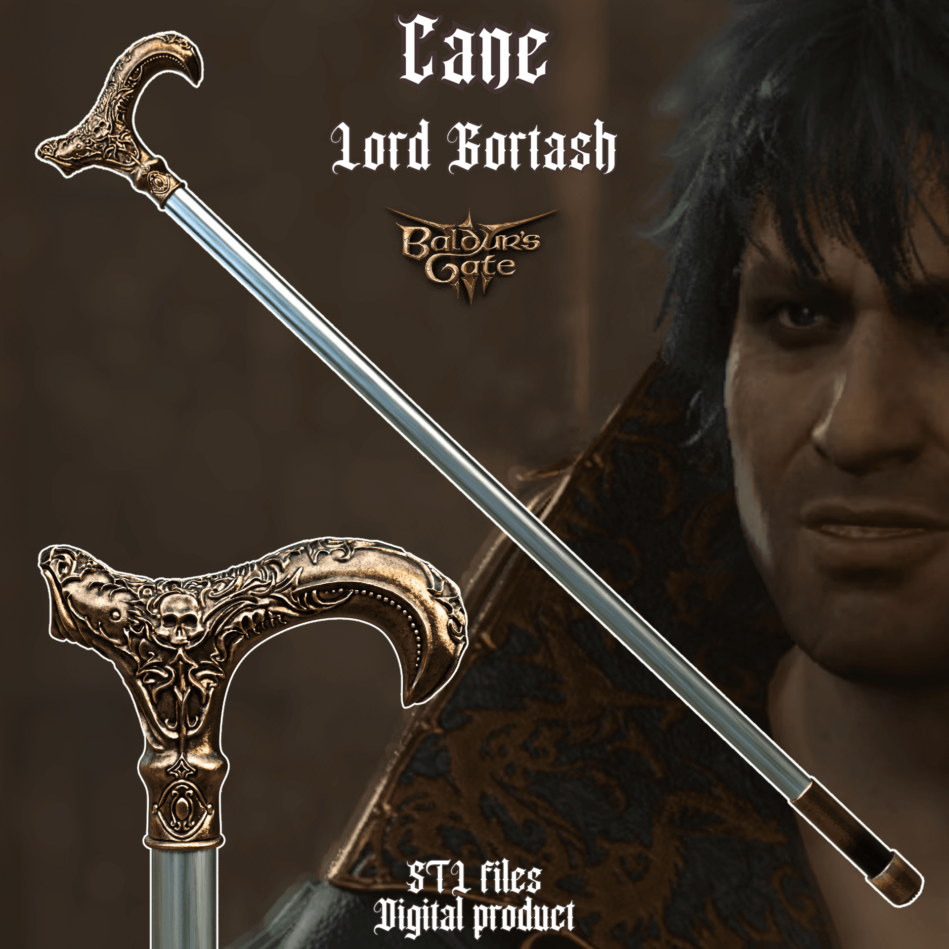 Fantasy Lord Gortash Cane Baldurs Gate 3 3d model