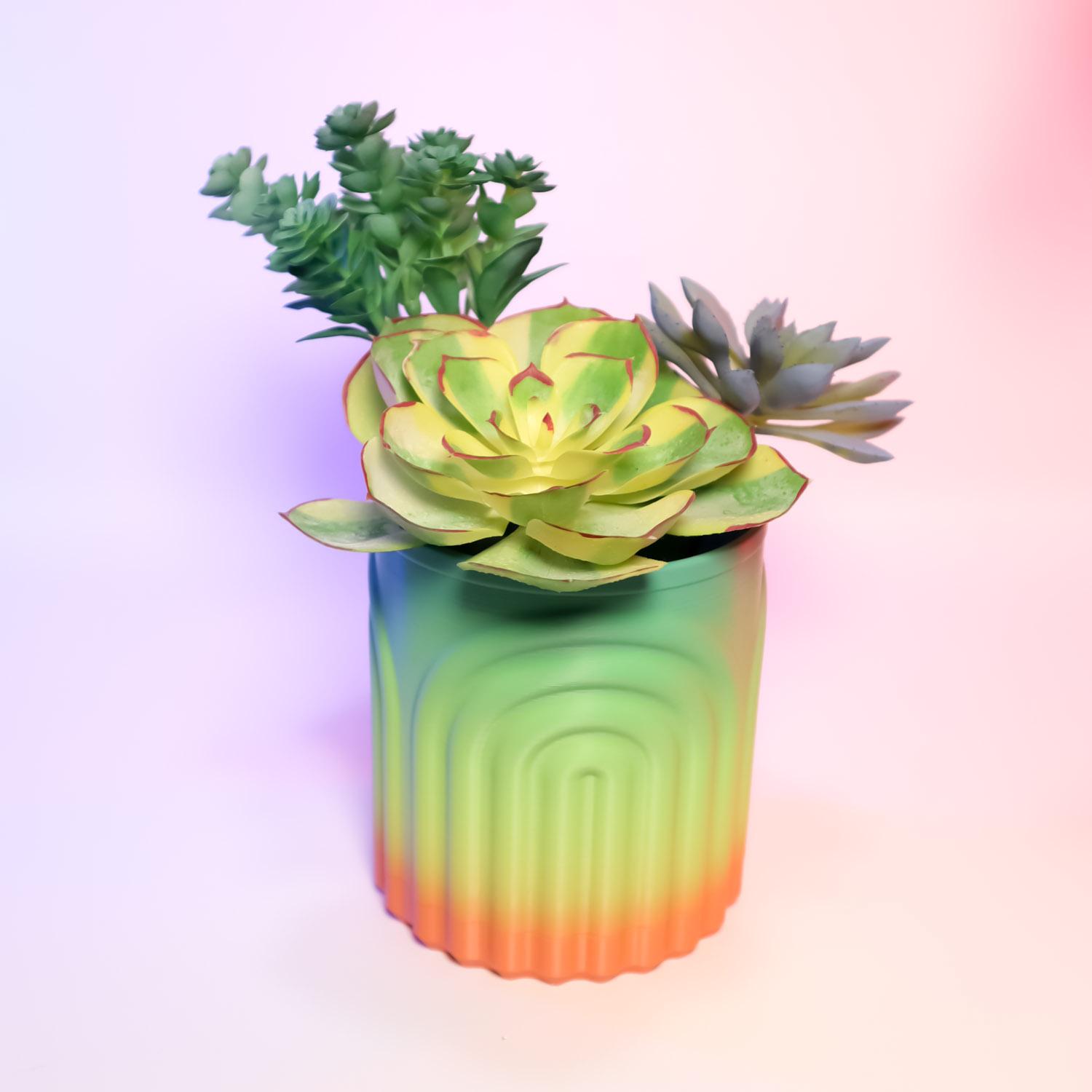 Round Rainbow Planter 3d model