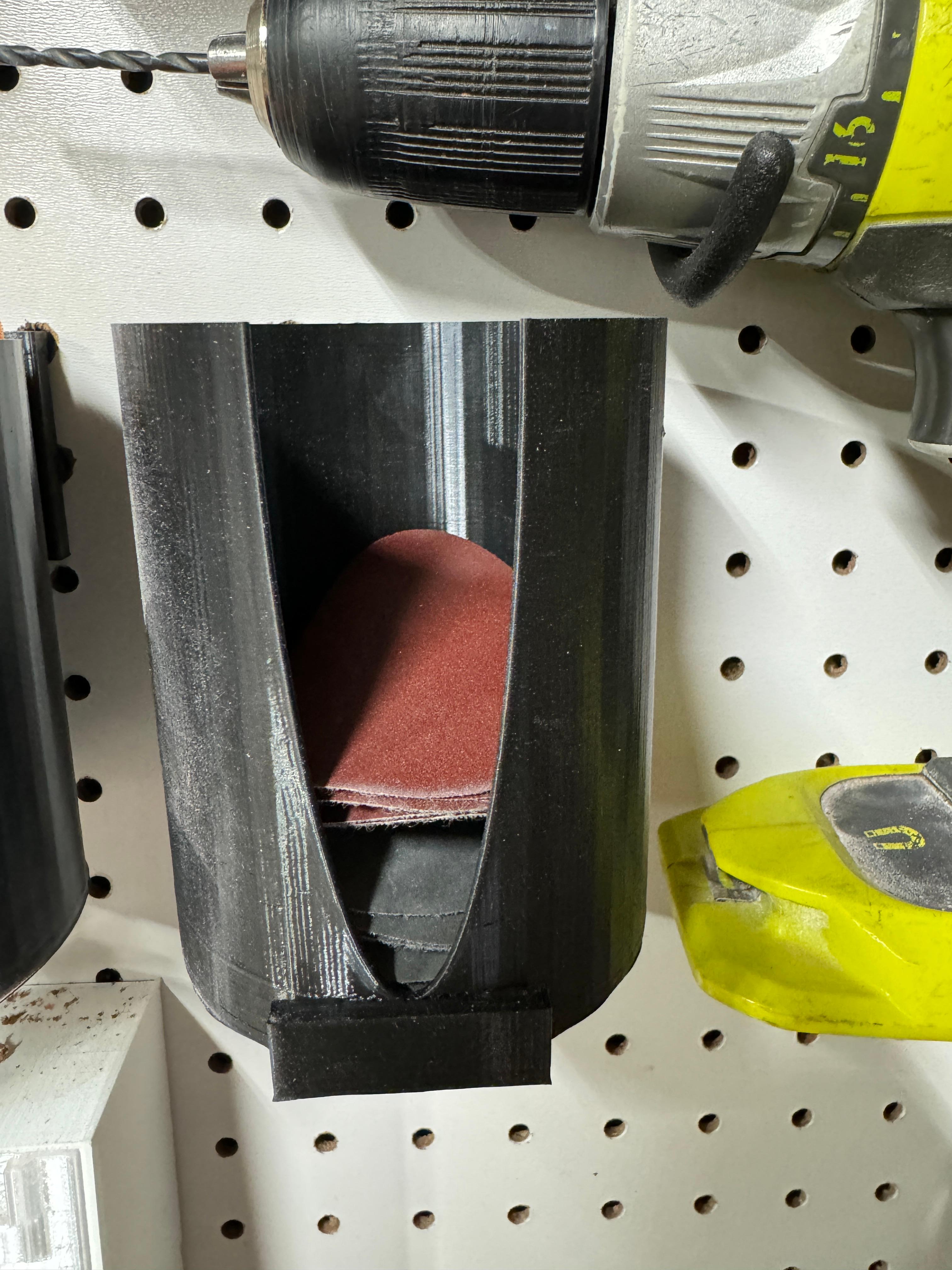 3 inch Circular Sanding Holder with Pegboard Mount 3d model