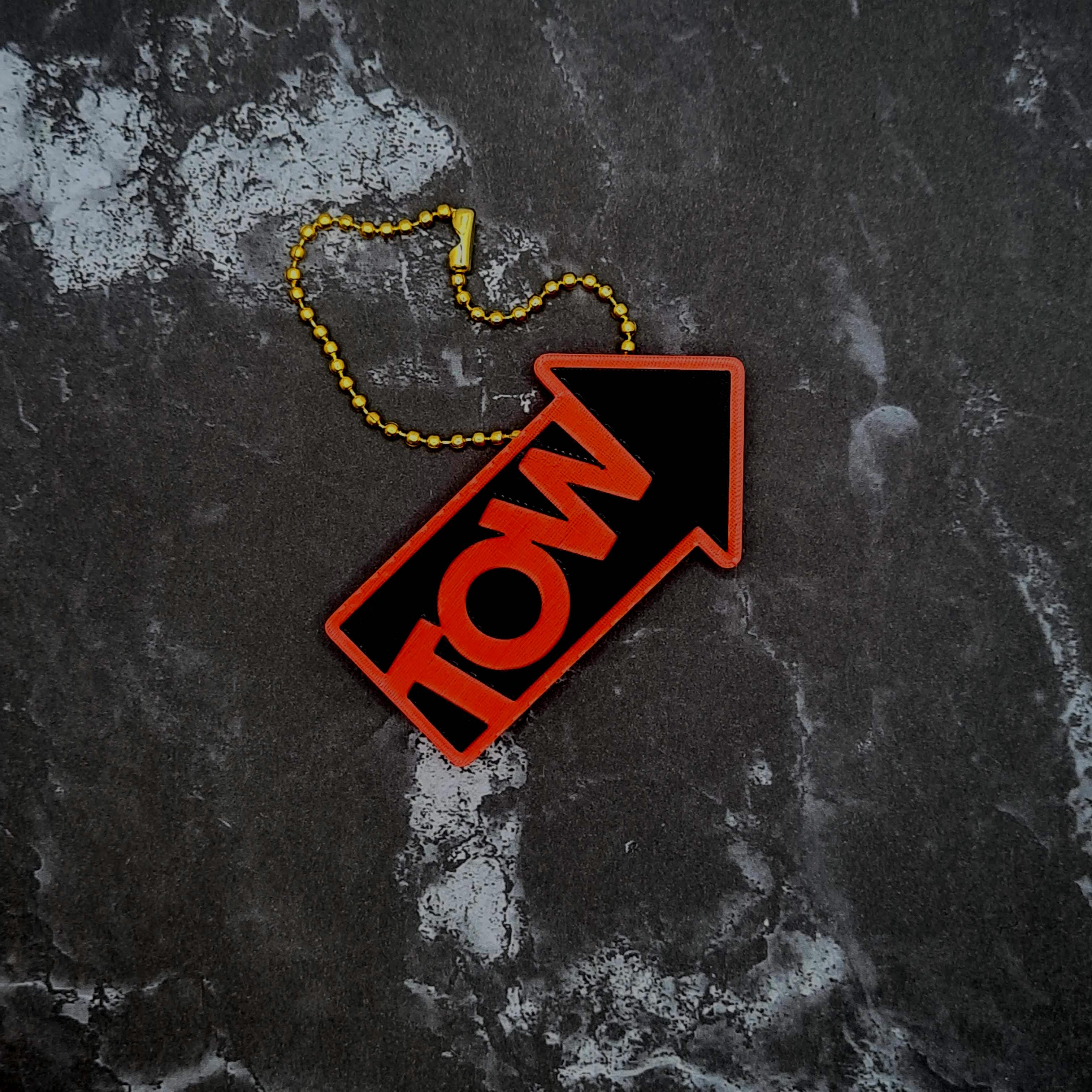 Tow Hook Keychain (with outline) 3d model