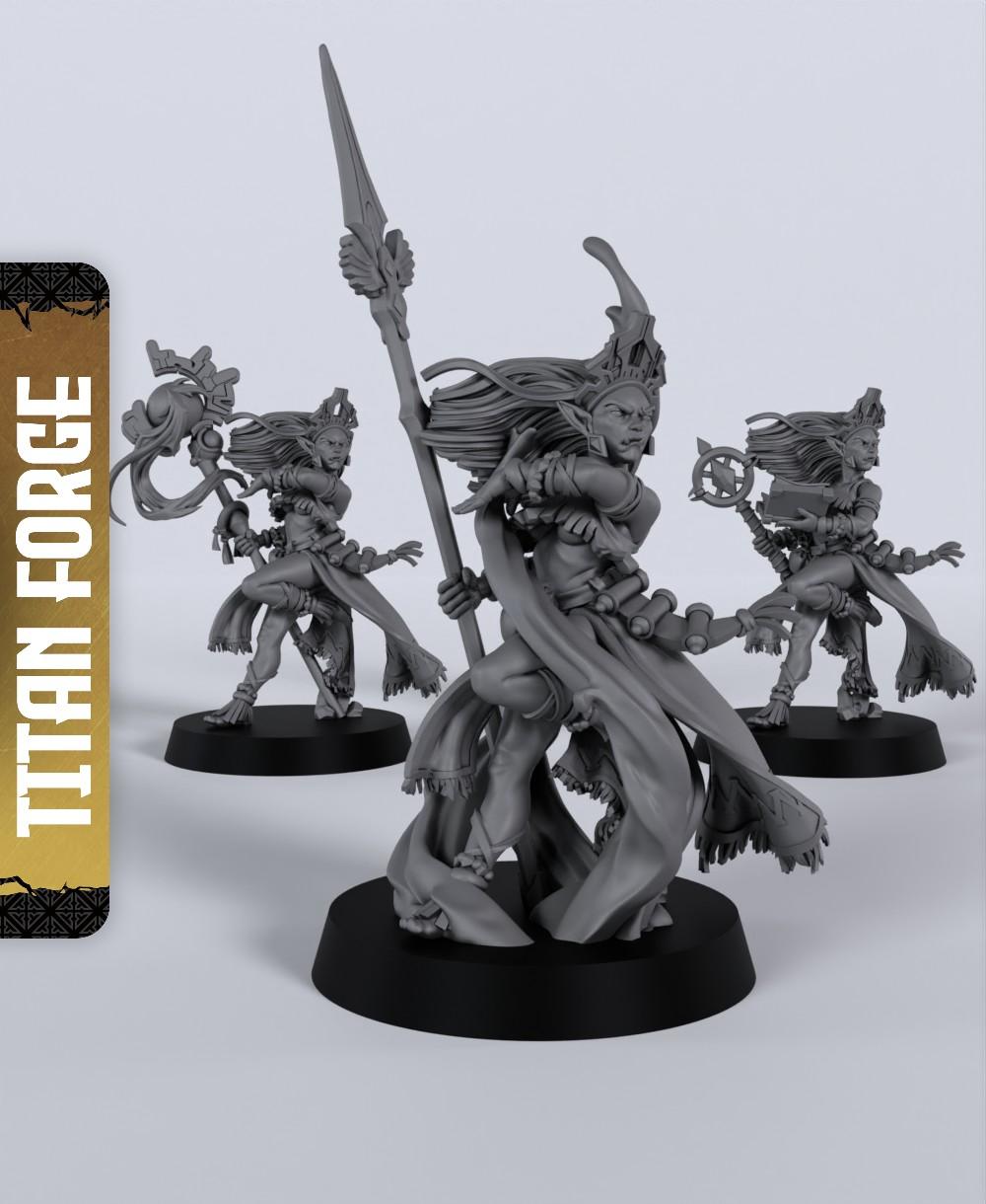 Half-Orc Female Cleric - With Free Dragon Warhammer - 5e DnD Inspired for RPG and Wargamers 3d model