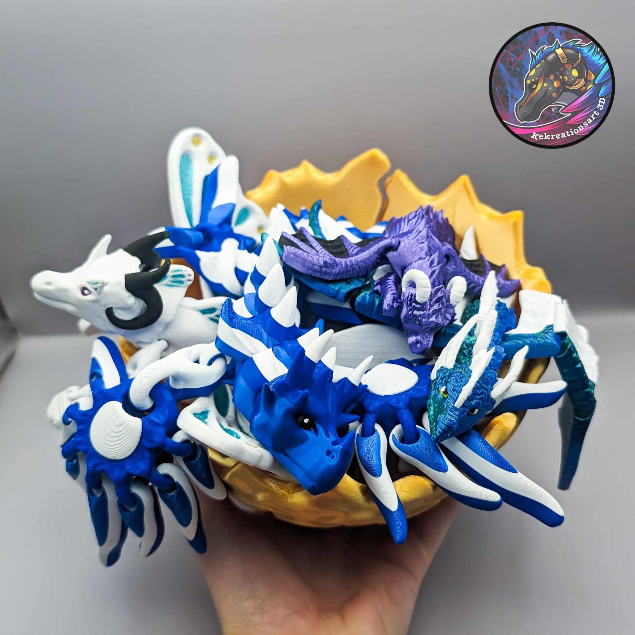 Cracked Dragon Egg Bowl Display 3d model