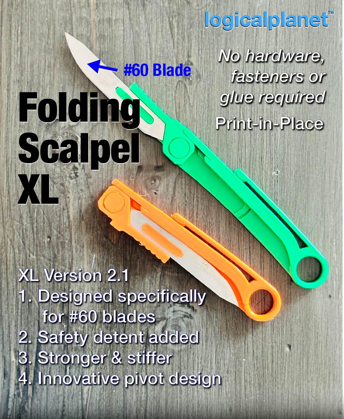 Folding Scalpel XL v2.1 (for #60 Blades) 3d model