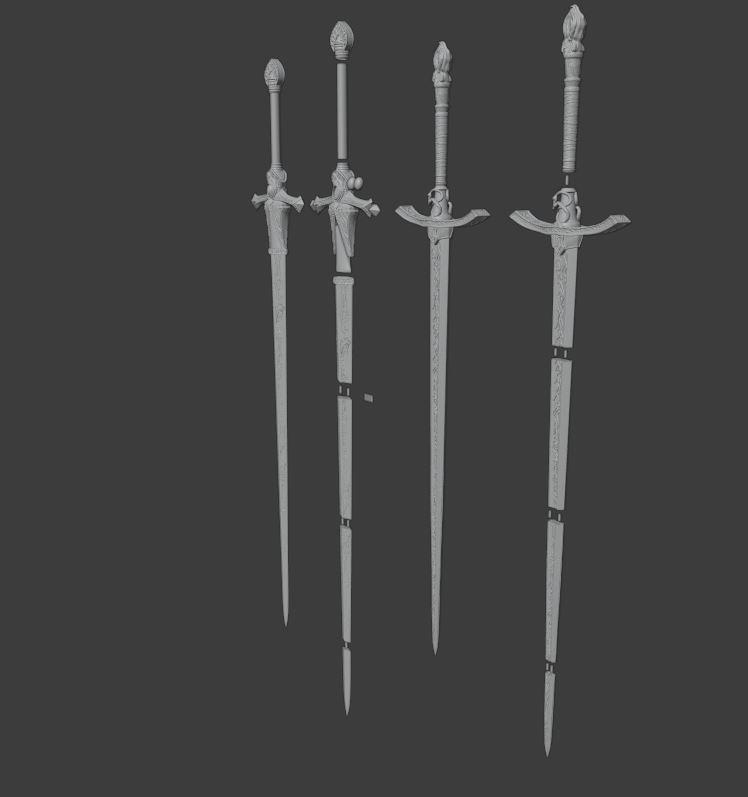 Rellana's Twin Blades from Elden Ring Shadow of the Erdtree 3d model