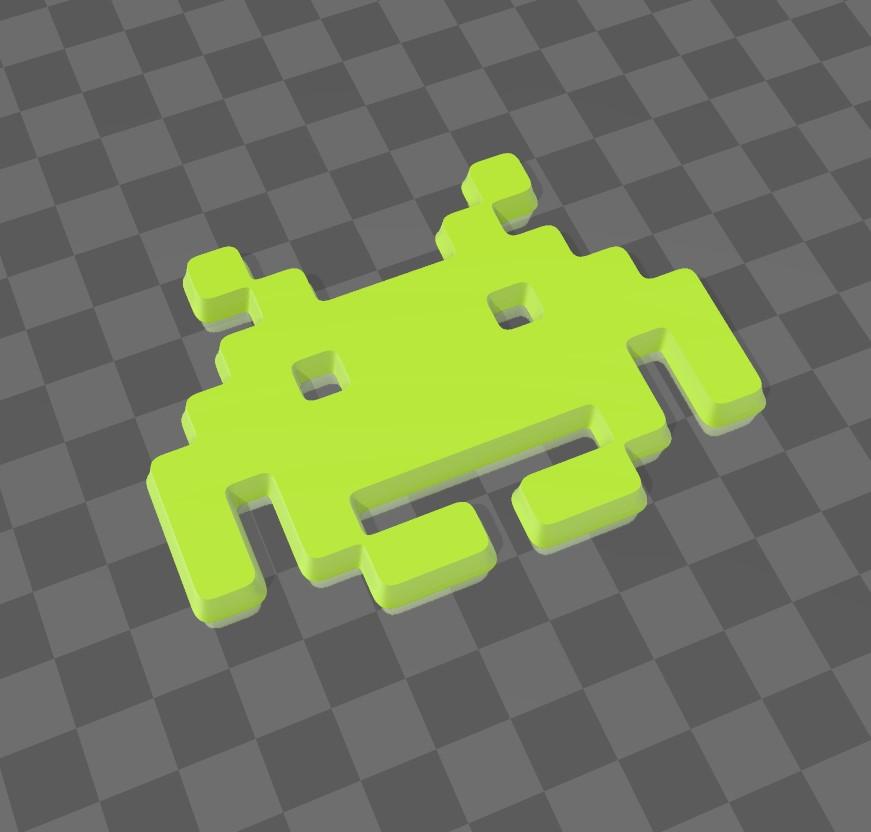 space invaders retro game character 3d model