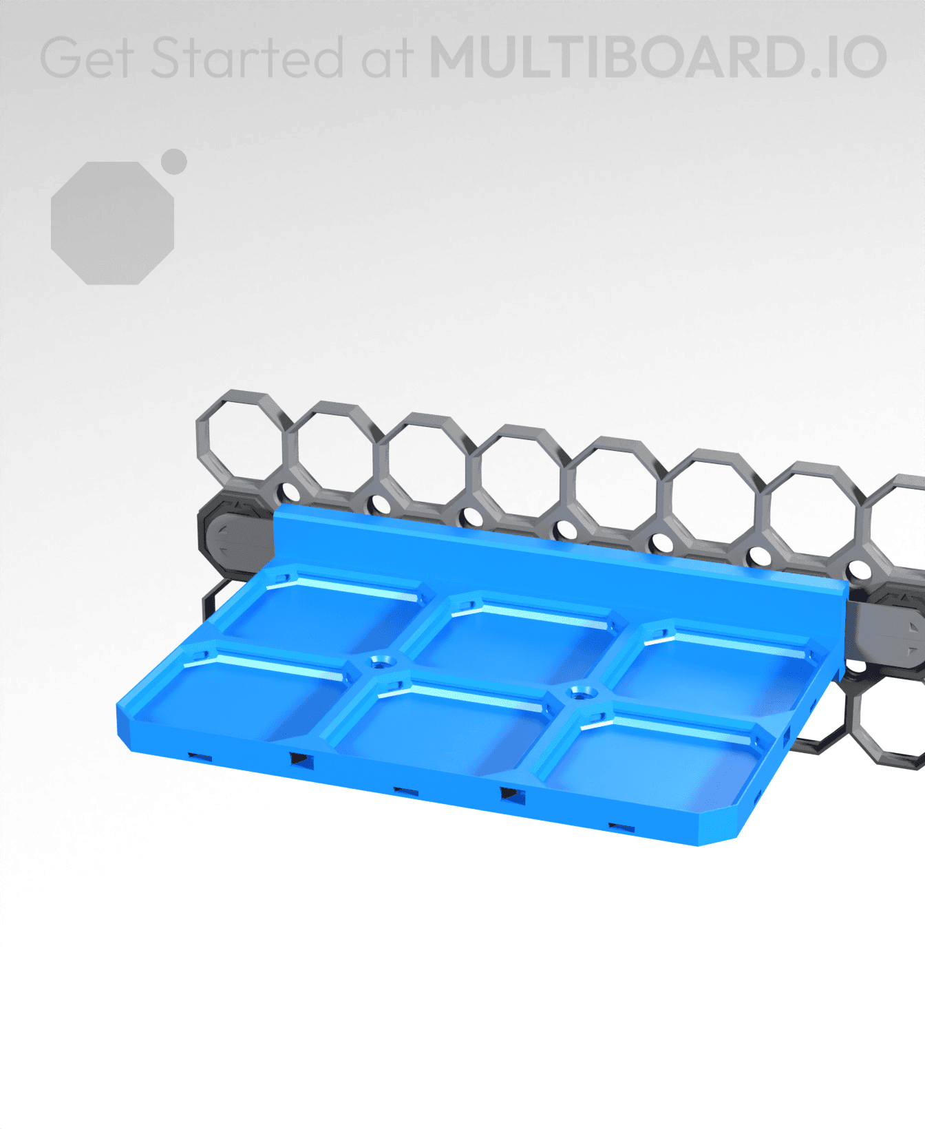 3x2 - Multibin Panel Shelf - Rail Slider 3d model