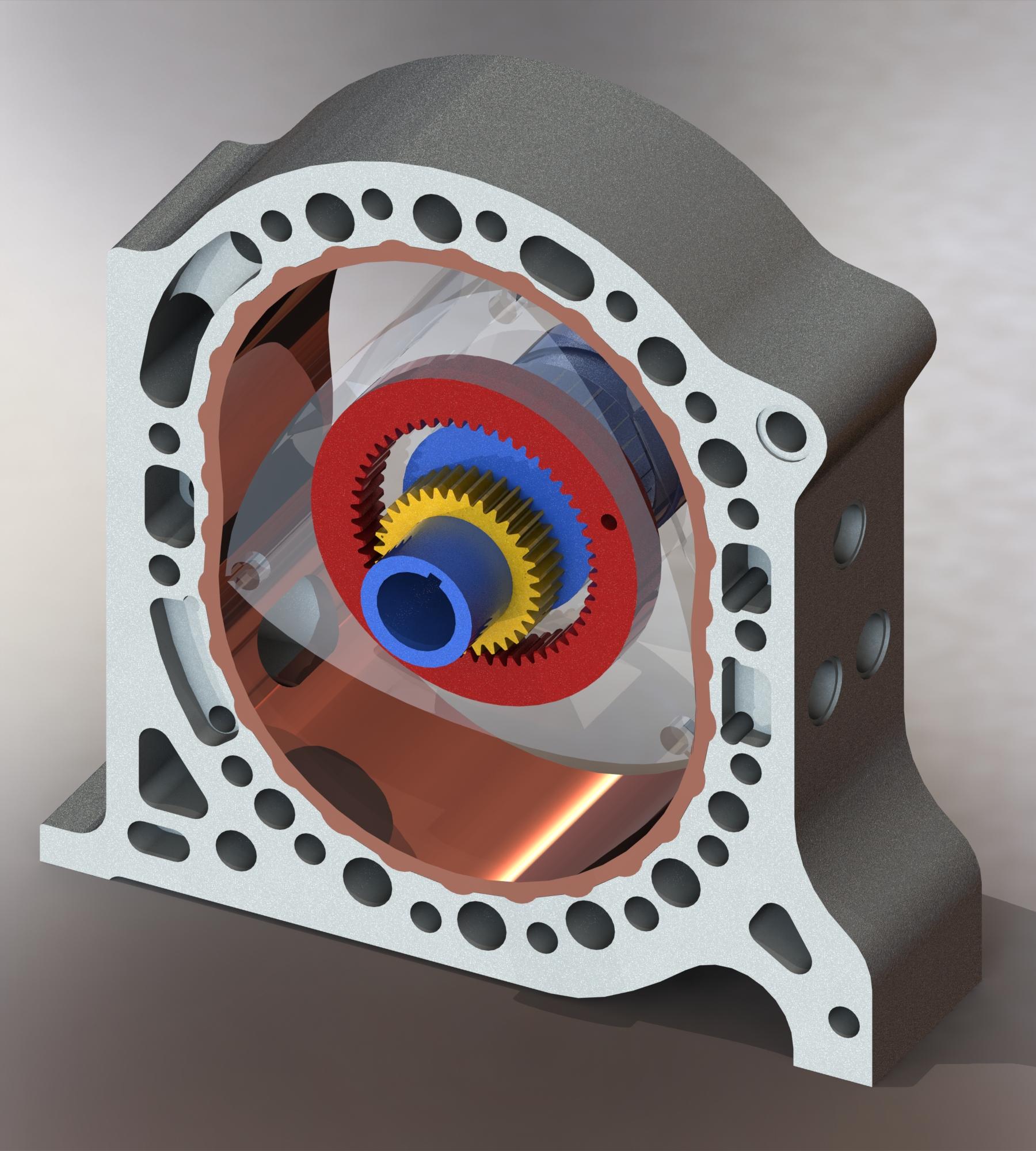 Rotary Engine Wankel (Motor Rotativo Wankel) 3d model