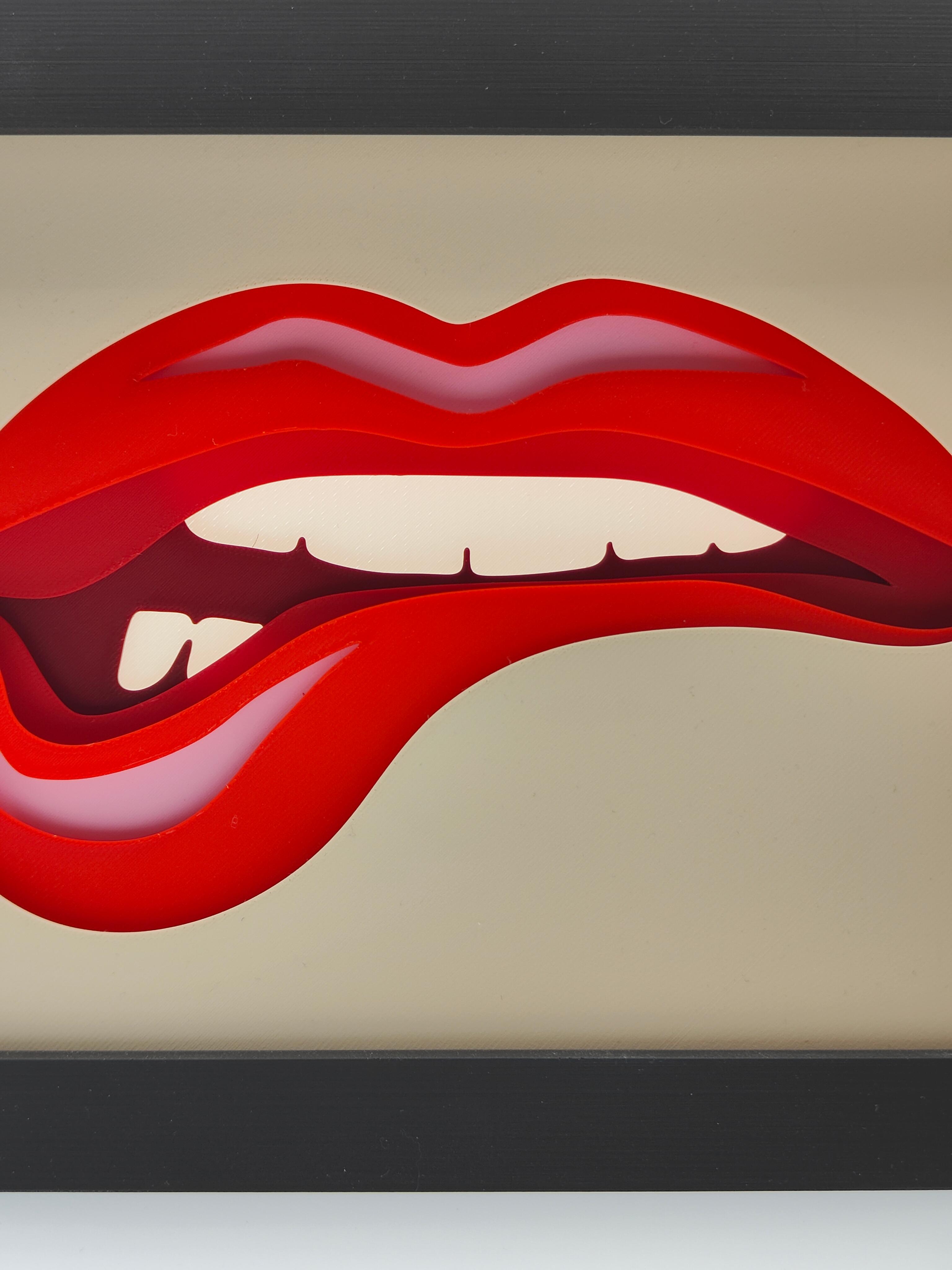 Lips Shadow Box by TheCraftyMaker 3d model