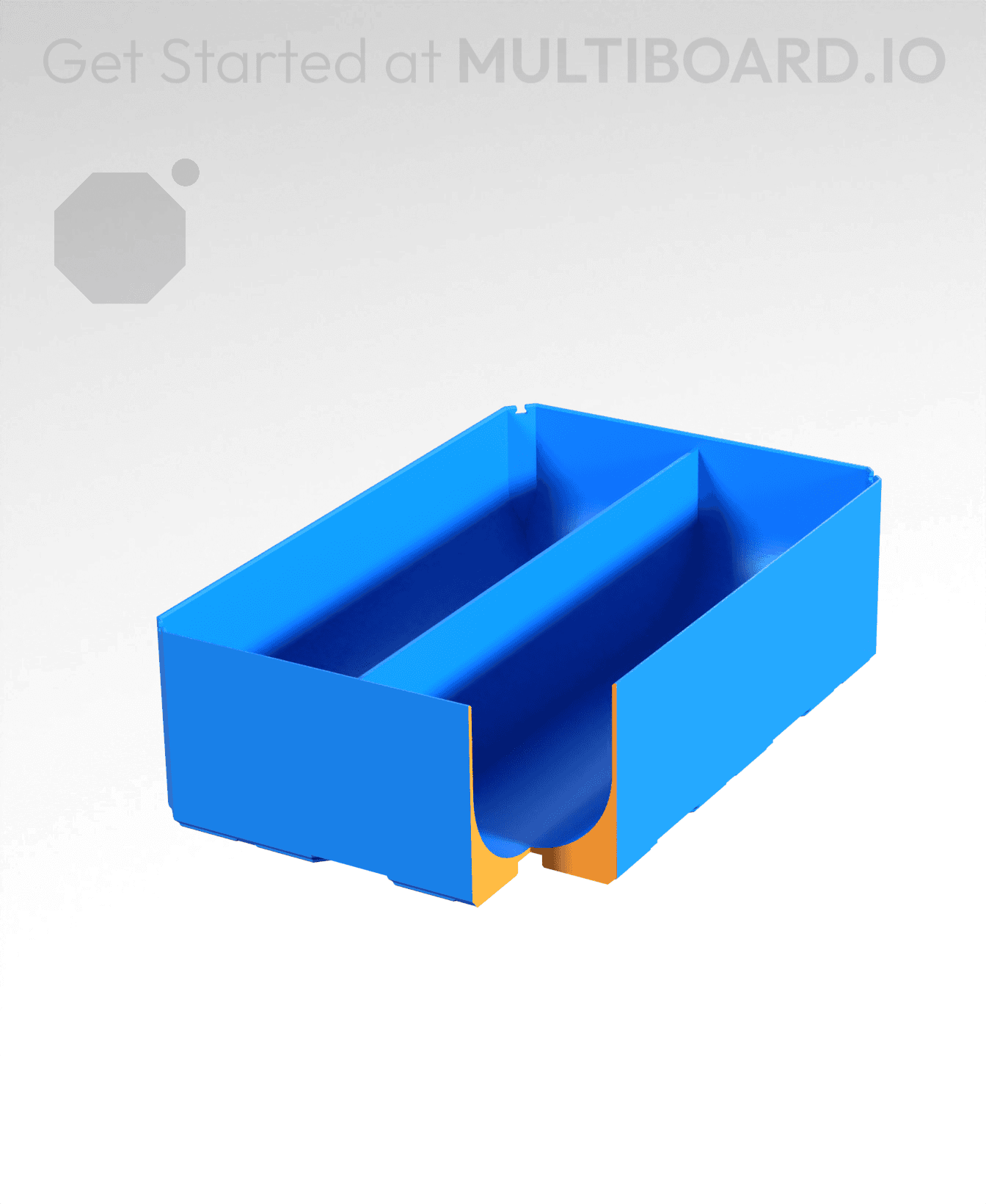 2x3x1 - Full Curved - Divided Bin - Multibin Insert 3d model