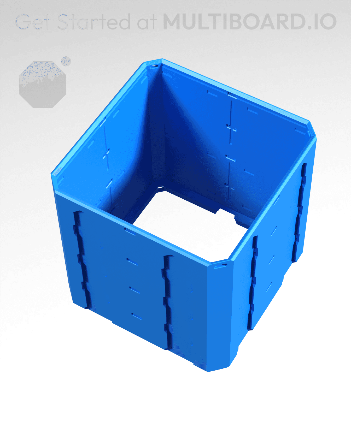 2x2x2 - Topped Multipoint Rail - Universal Click-In Multibin Shell Extension 3d model