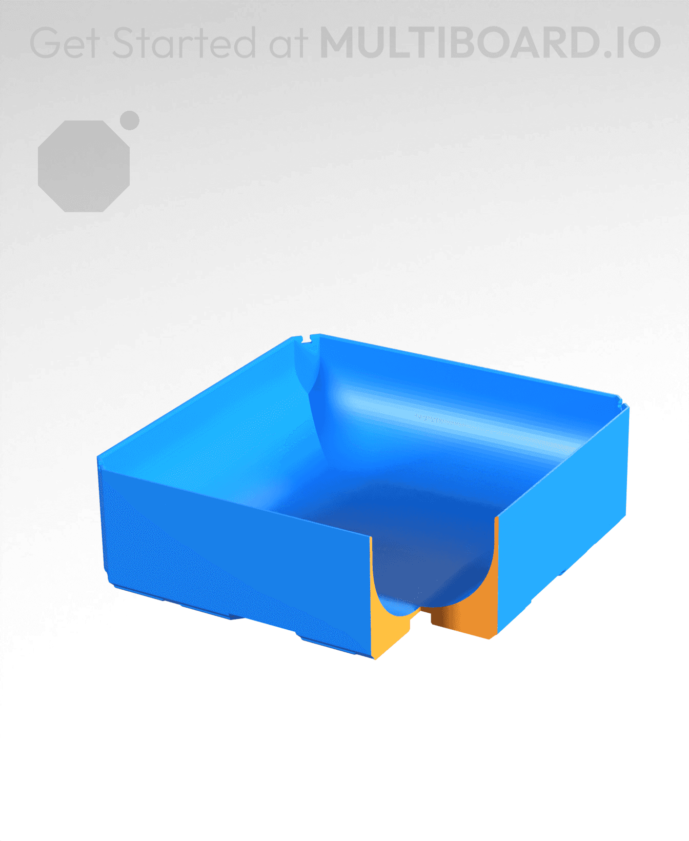 2x2x0.75 - Full Curved Bin - Multibin Insert 3d model