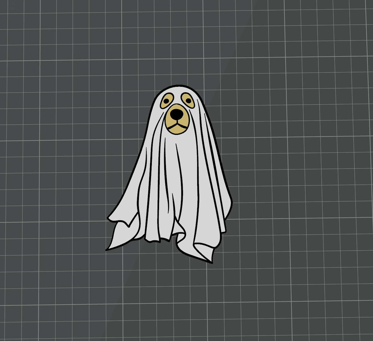 Sheet Ghost Dog Magnets 3d model