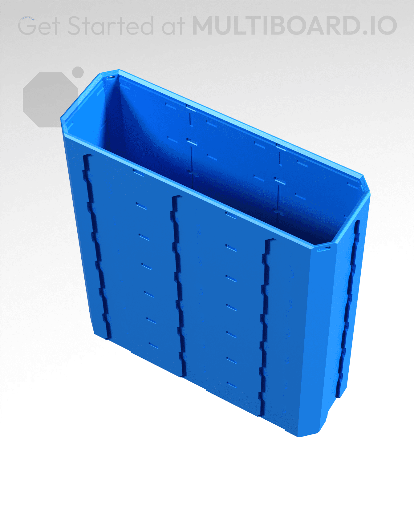 3x1x3.5 - Topped Multipoint Rail - Universal Click-In Multibin Shell Extension 3d model